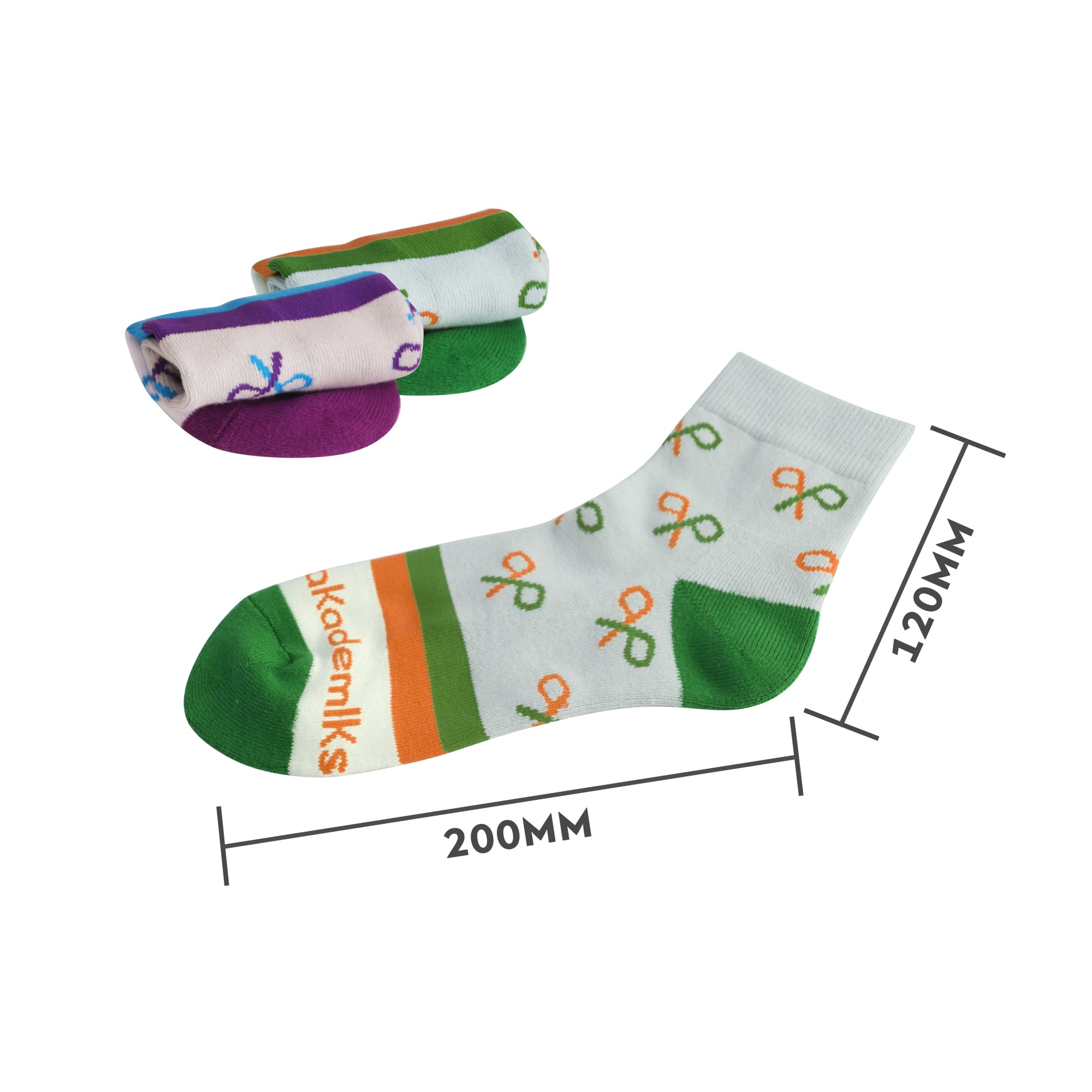 Ankle Custom Pattern Socks - With Towel Bottom