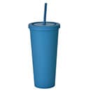 24oz Matte Plastic Cups with Lids & Straws