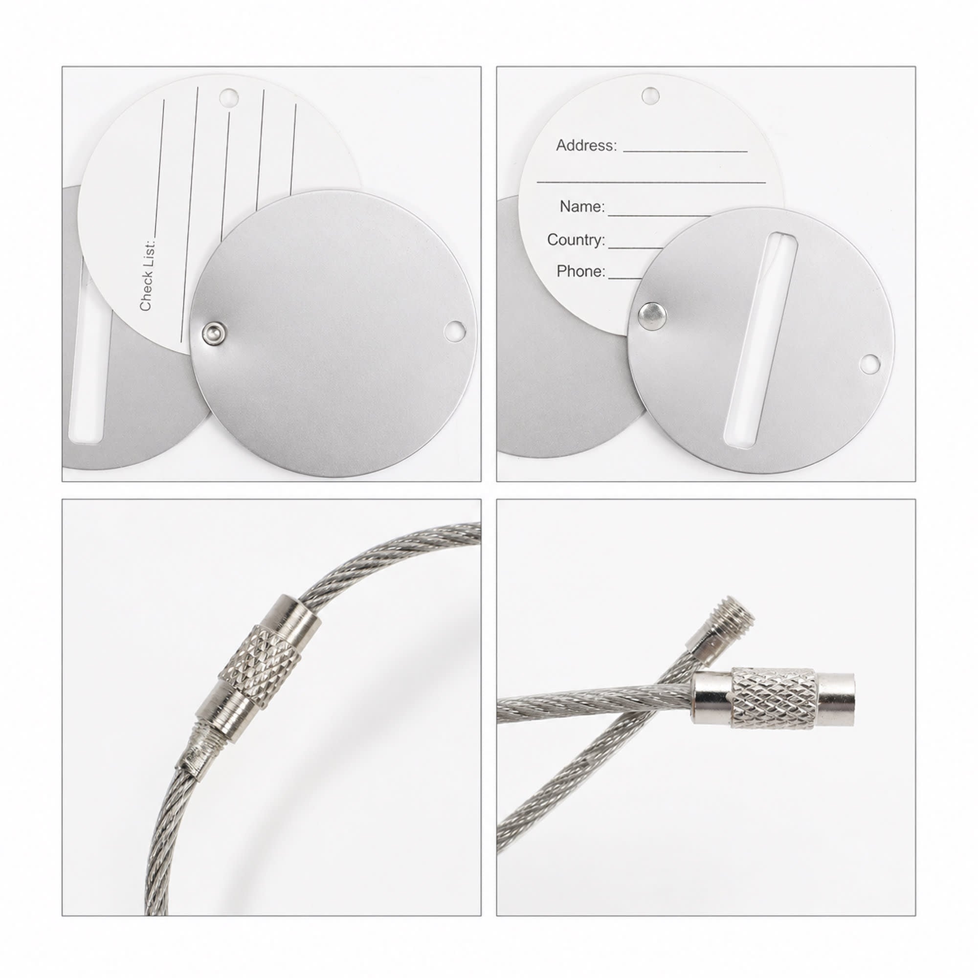Round Wire Cable Luggage Tag