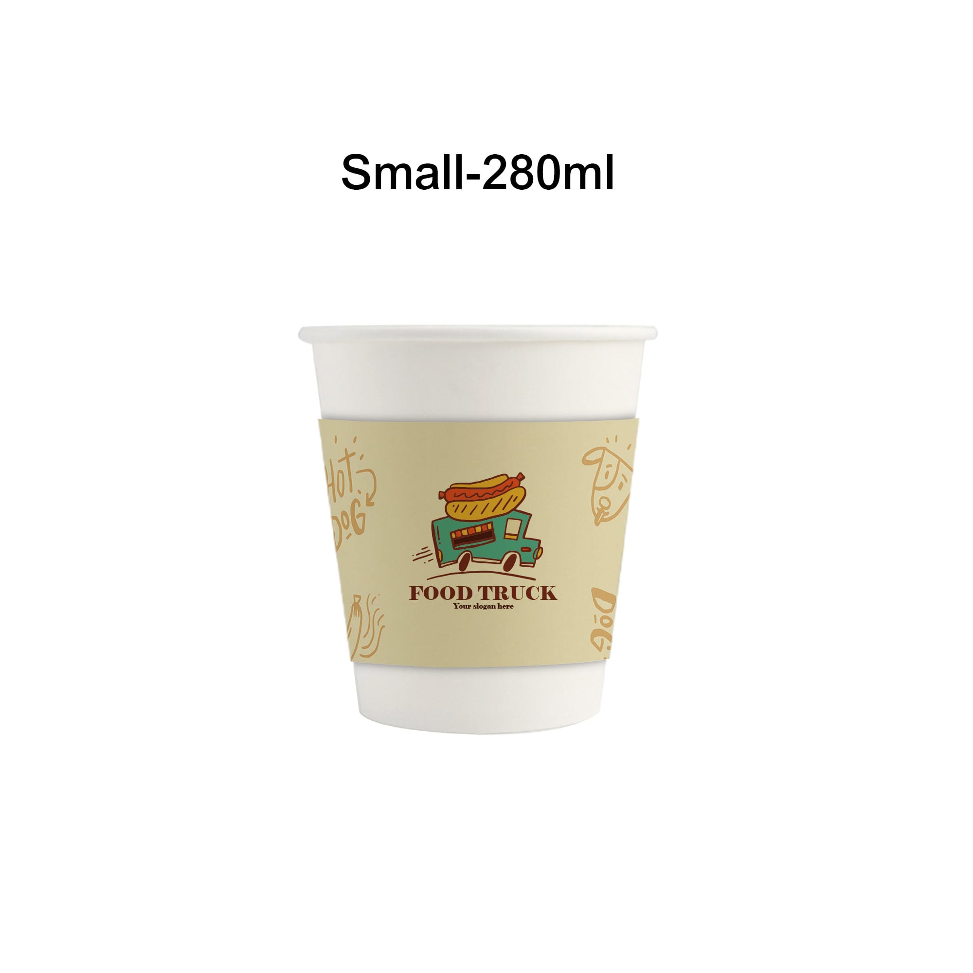 Home Compostable Aqueous Single Wall Paper Cups with Cup Sleeve
