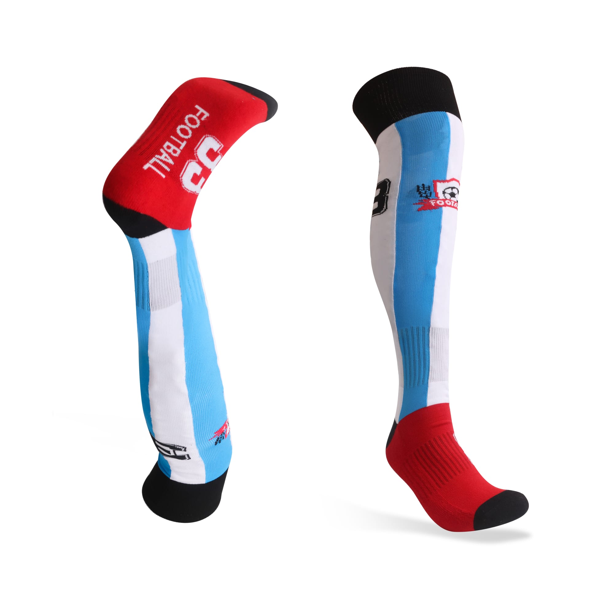 Knee High Custom Pattern Football Socks - With Towel Bottom