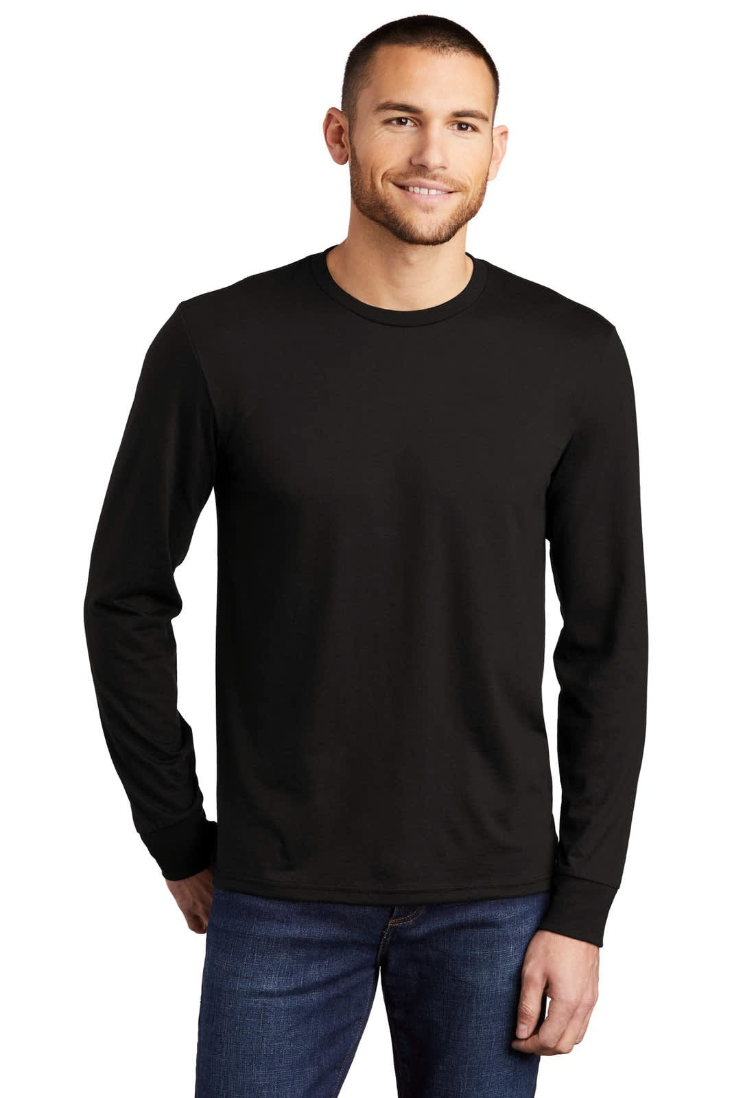 District Made Mens Perfect Tri Long Sleeve Crew Tee