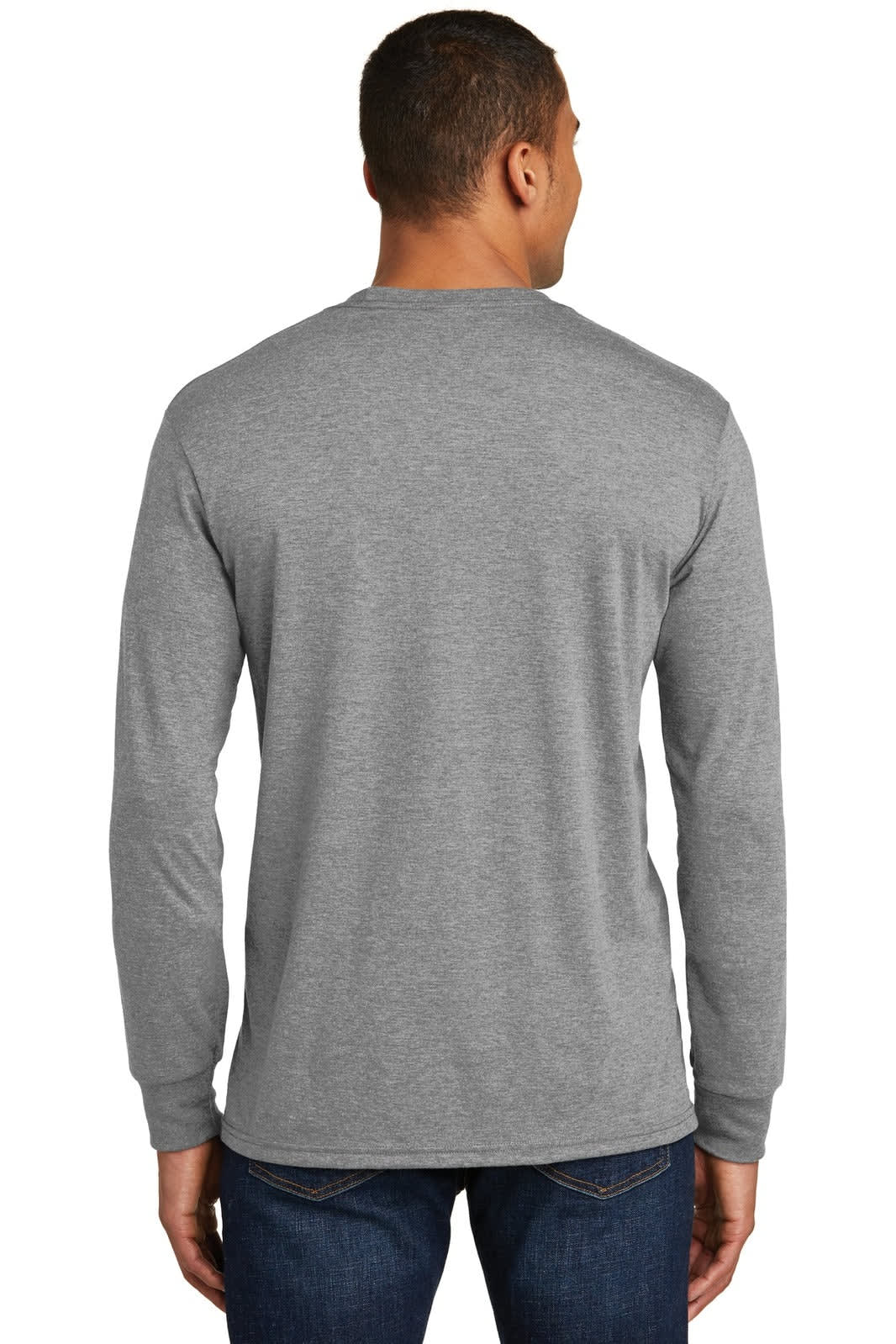 District Made Mens Perfect Tri Long Sleeve Crew Tee