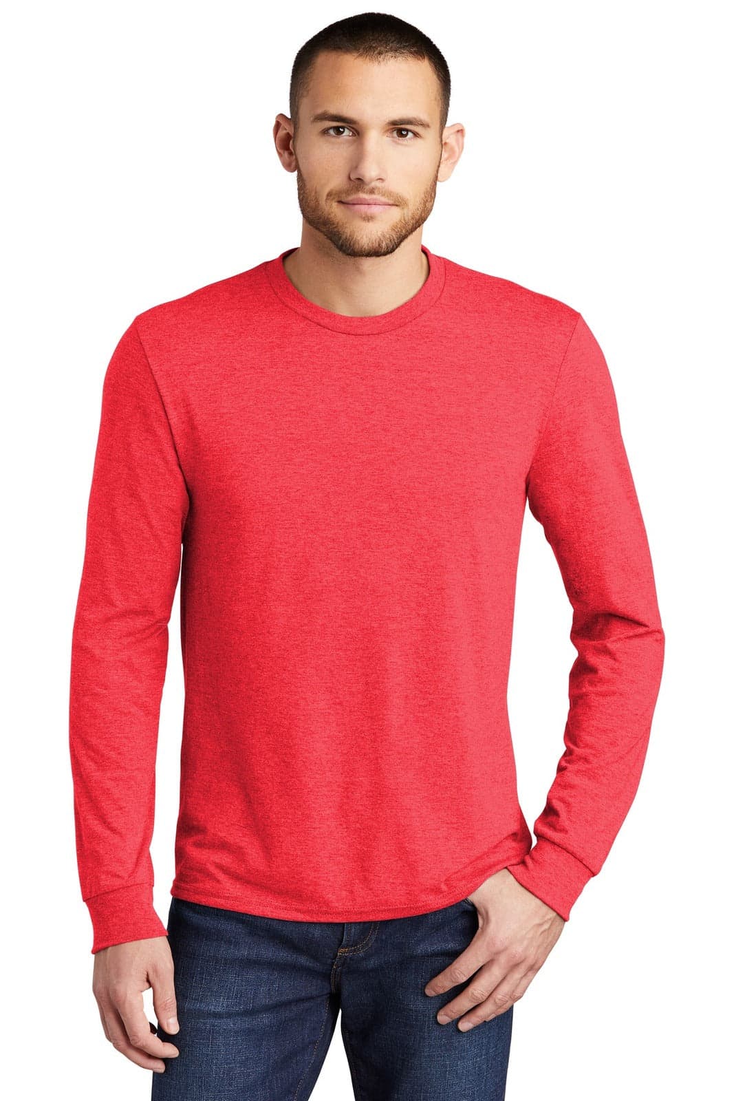 District Made Mens Perfect Tri Long Sleeve Crew Tee