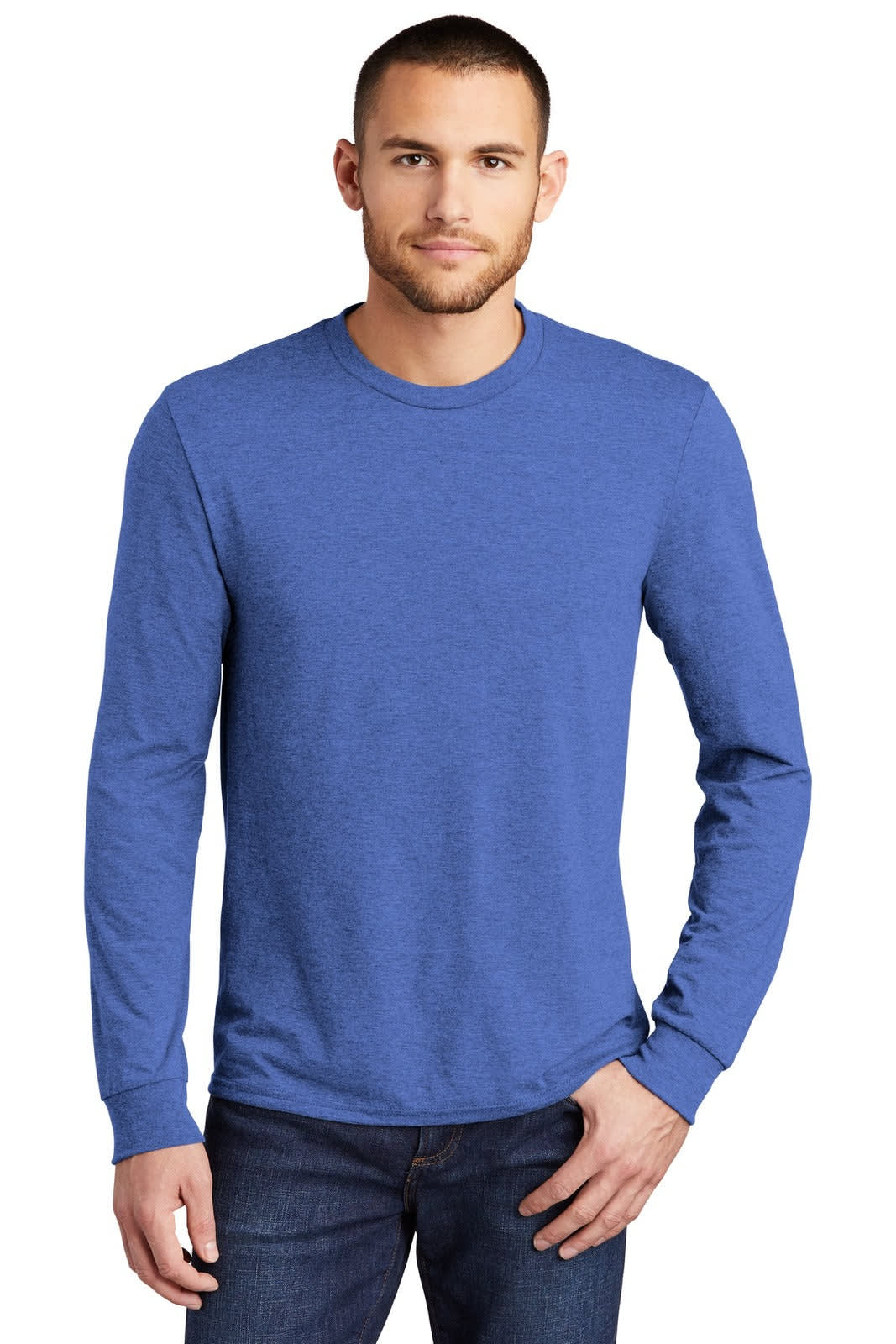 District Made Mens Perfect Tri Long Sleeve Crew Tee