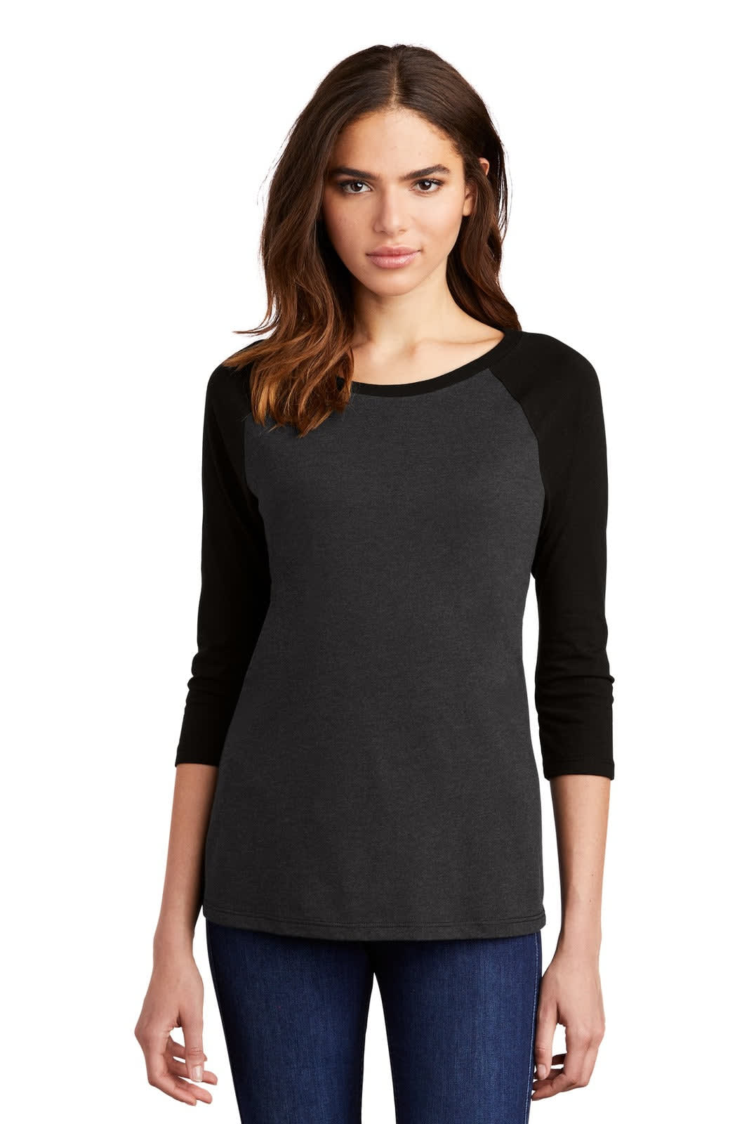 District Made Ladies Perfect Tri 3/4-Sleeve Raglan