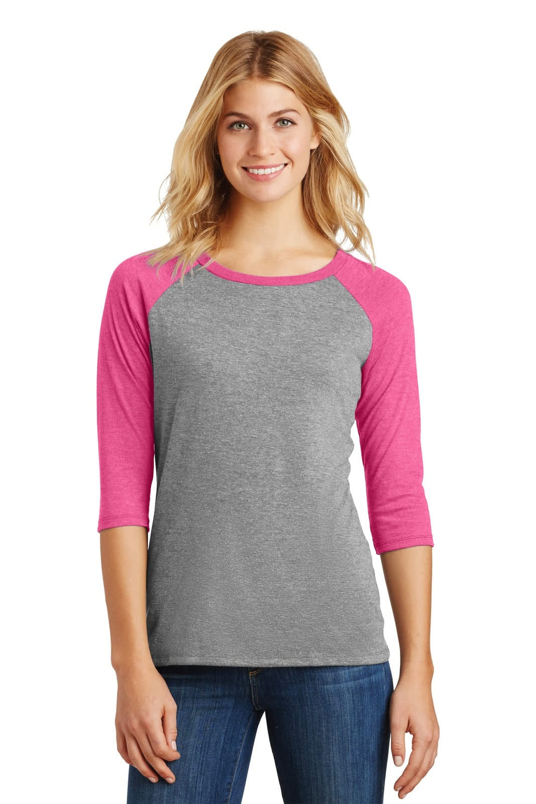 District Made Ladies Perfect Tri 3/4-Sleeve Raglan