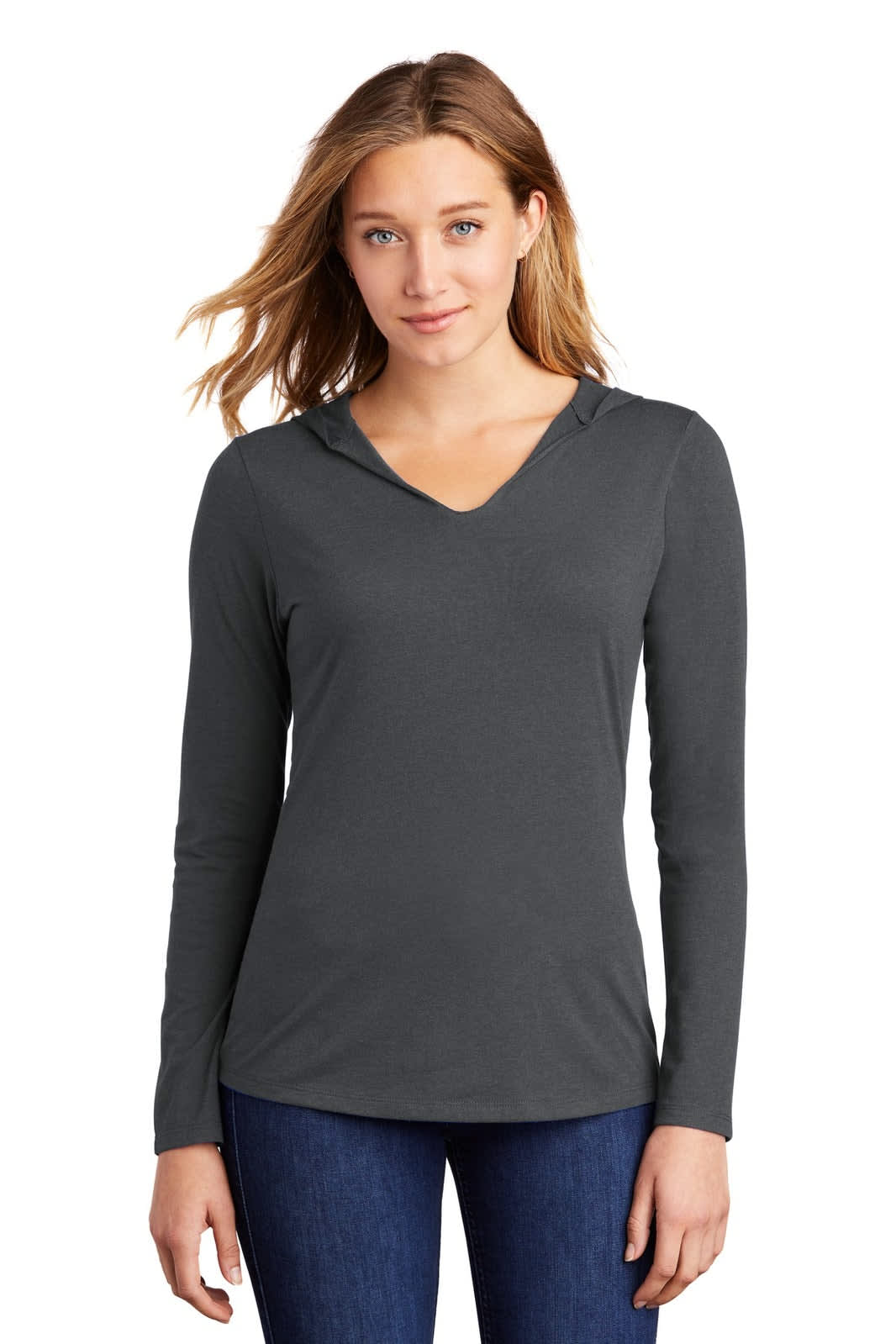 District Made Ladies Perfect Tri Long Sleeve Hoodie