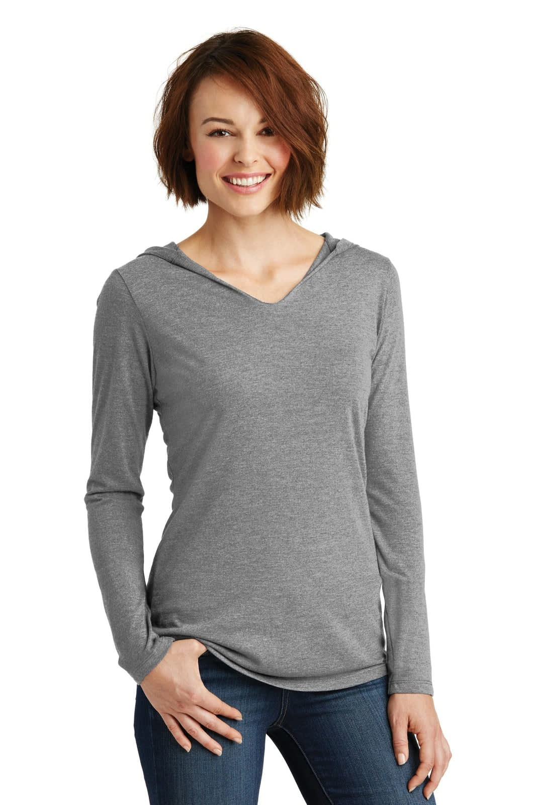 District Made Ladies Perfect Tri Long Sleeve Hoodie