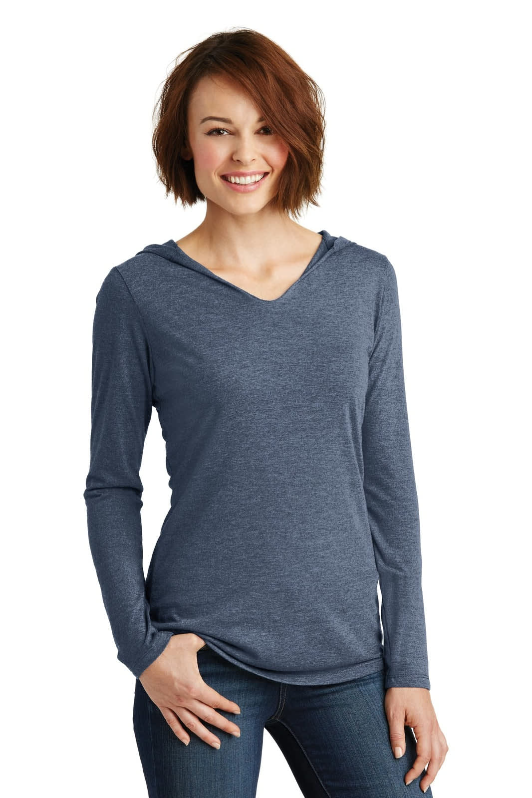 District Made Ladies Perfect Tri Long Sleeve Hoodie