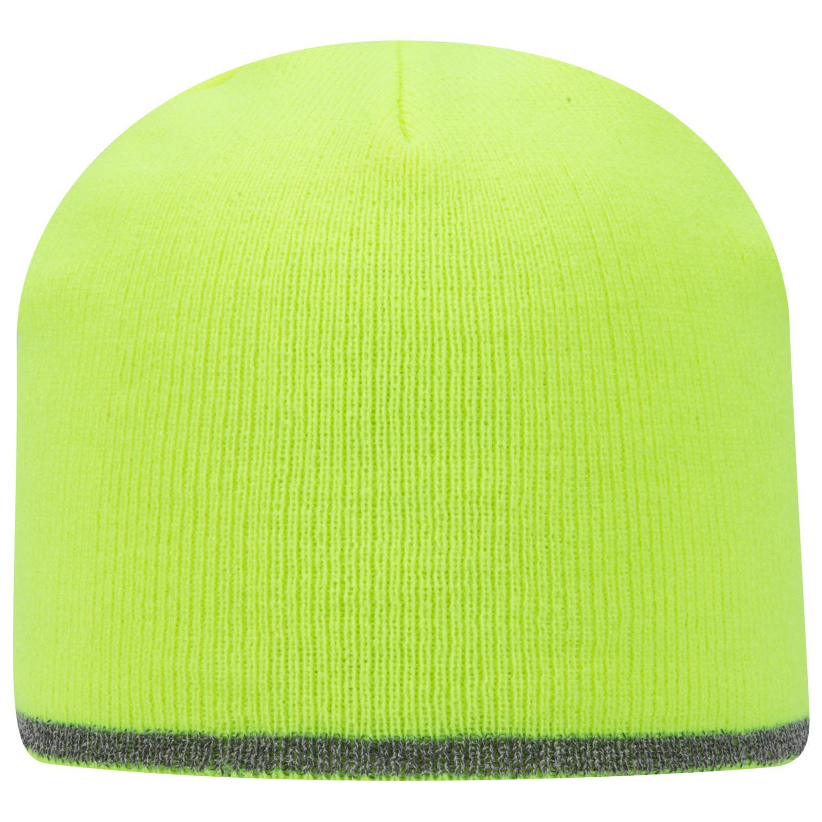 9" Classic Knit Beanie W/ Reflective Stripe
