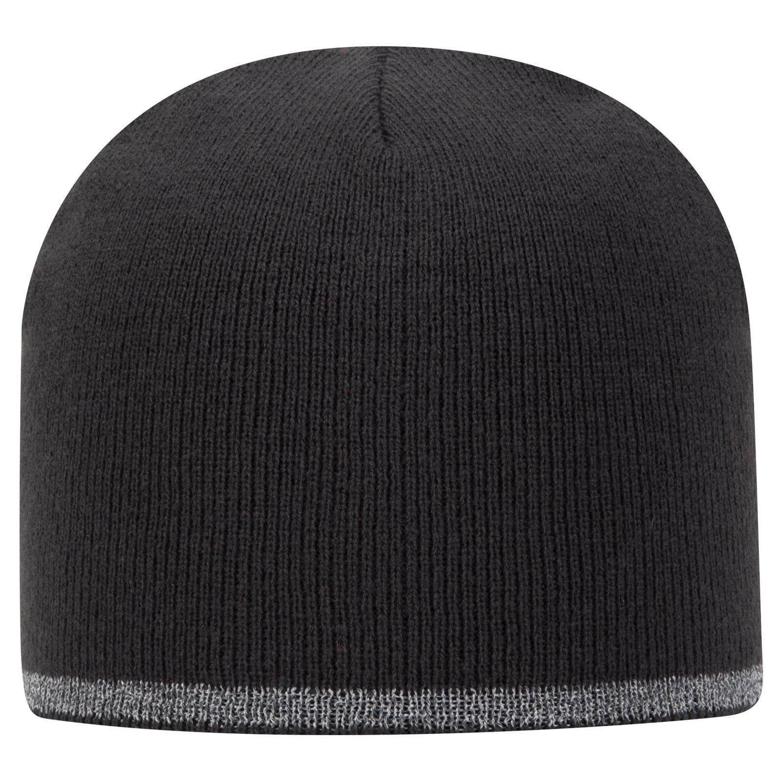 9" Classic Knit Beanie W/ Reflective Stripe