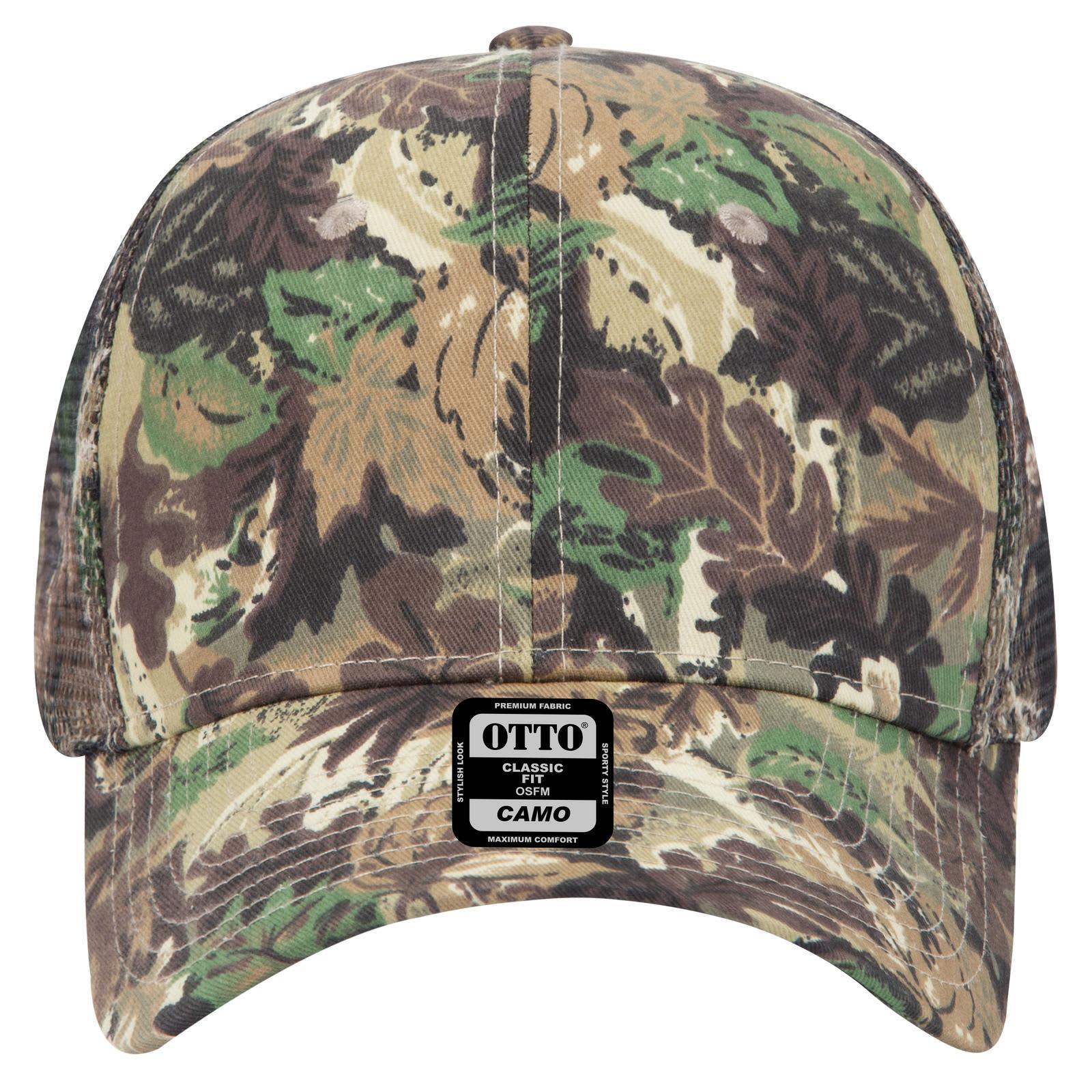 Camo 6 Panel Mid Profile Trucker Cap