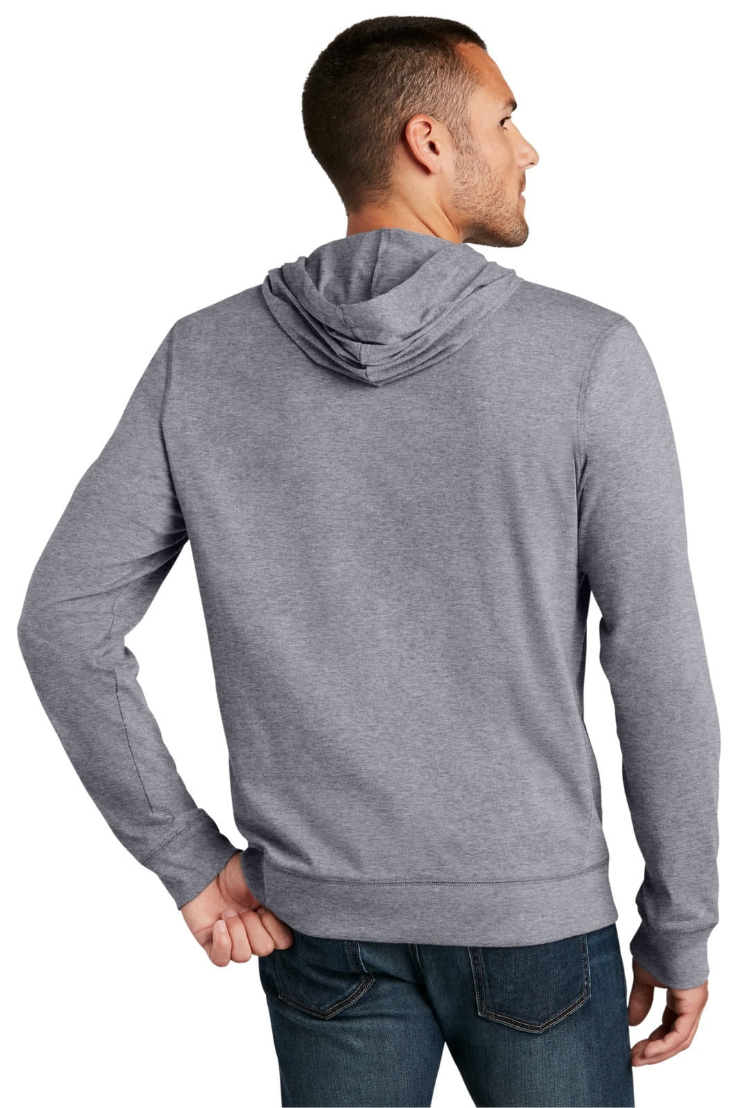 District Young Mens Jersey Full-Zip Hoodie