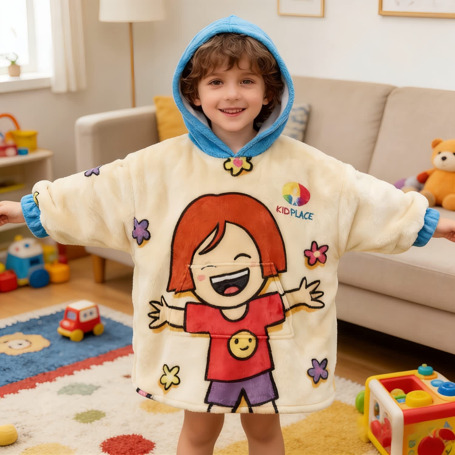 Kids' premium 100% Polyester Sublimated Wearable Blanket