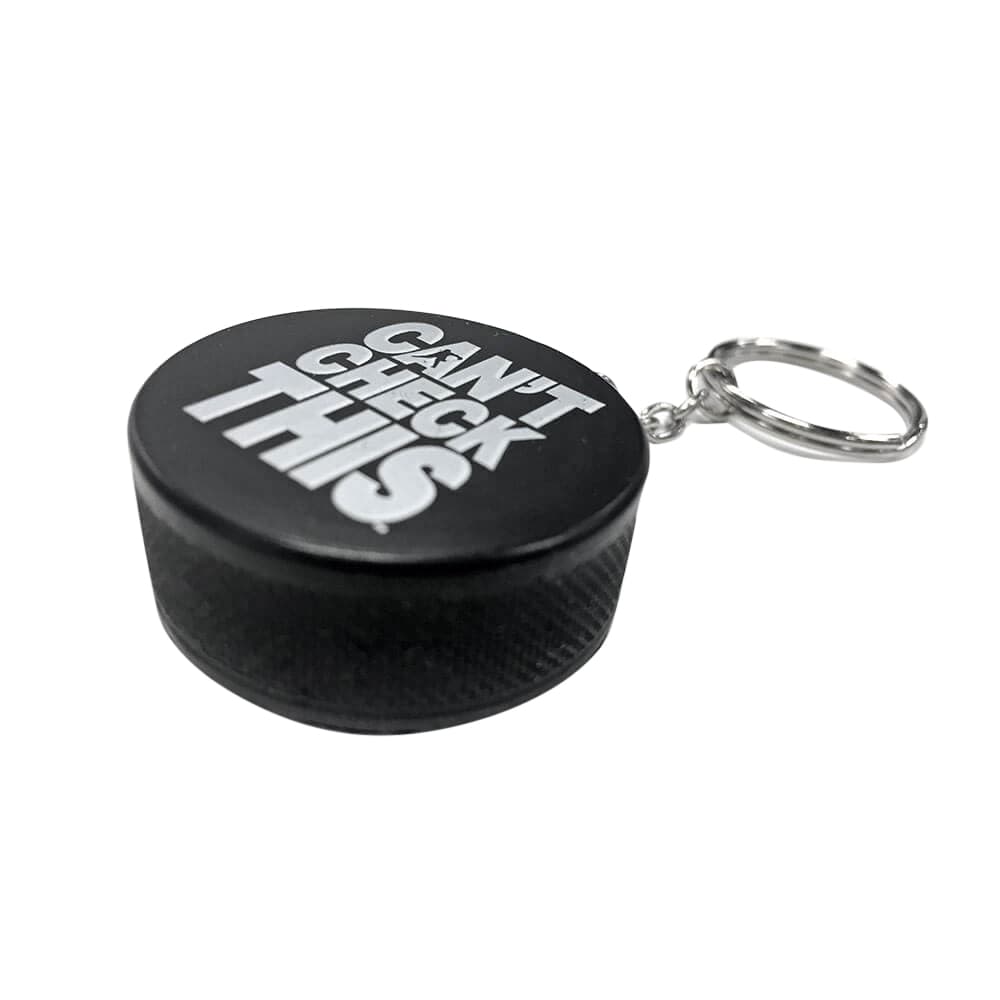 Keyring with Hockey Puck Stress Reliever