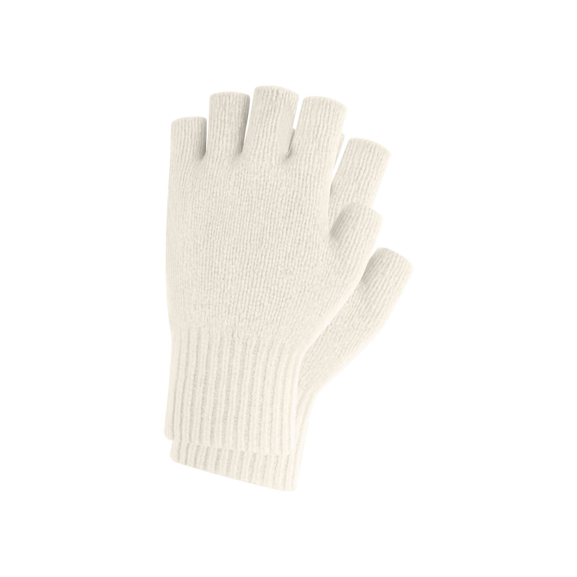 Adults Plain Knitted Fingerless Gloves with Woven Label
