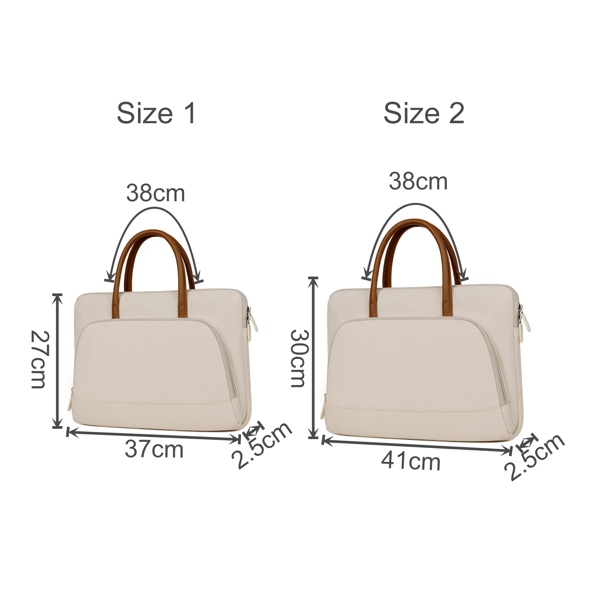 PU Handle Laptop Bag with Zippered Outer Pocket