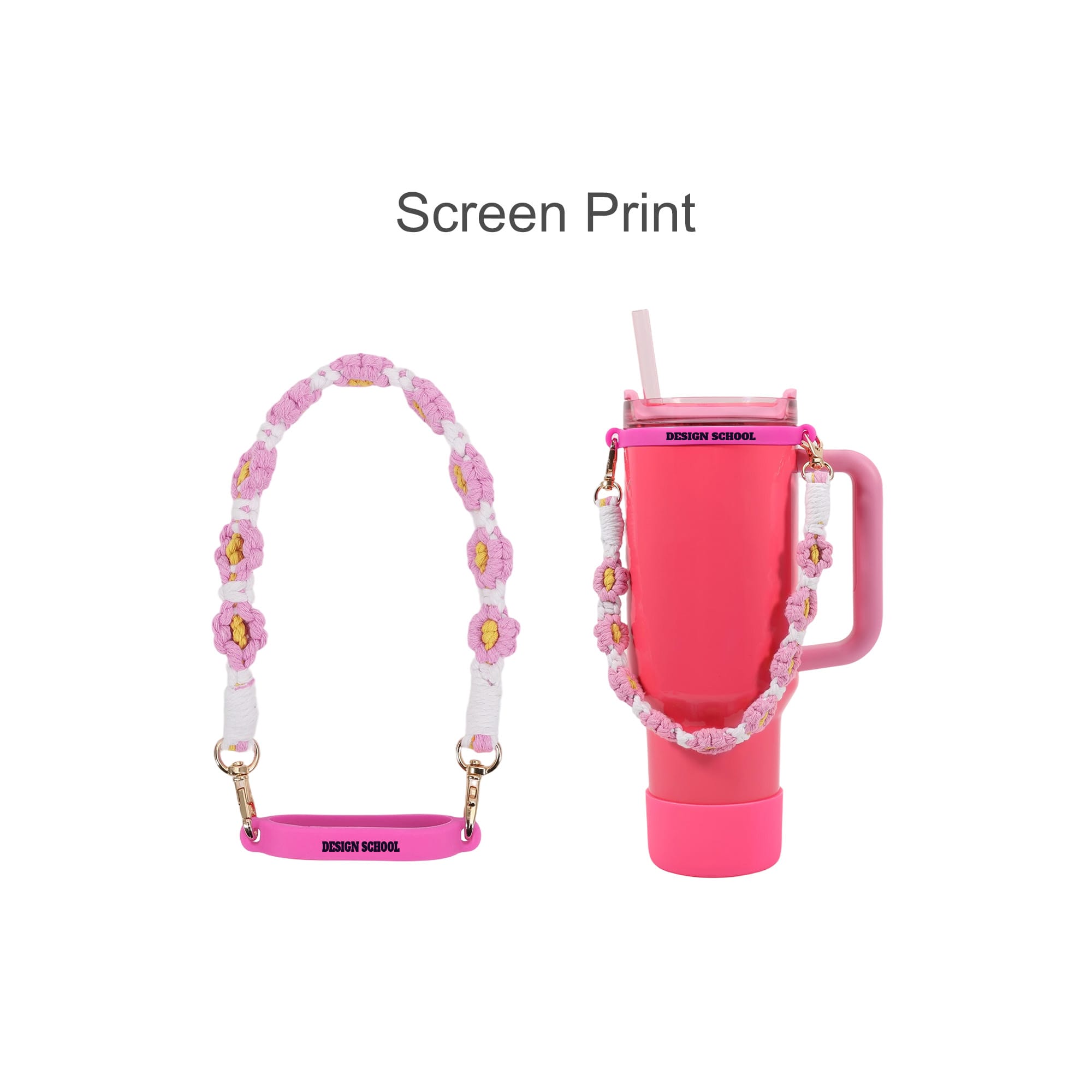 Woven Flower Tumbler Strap