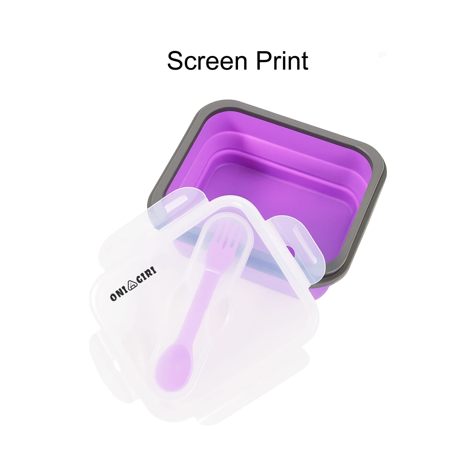 Silicone Food Storage Container with Fork Spoon