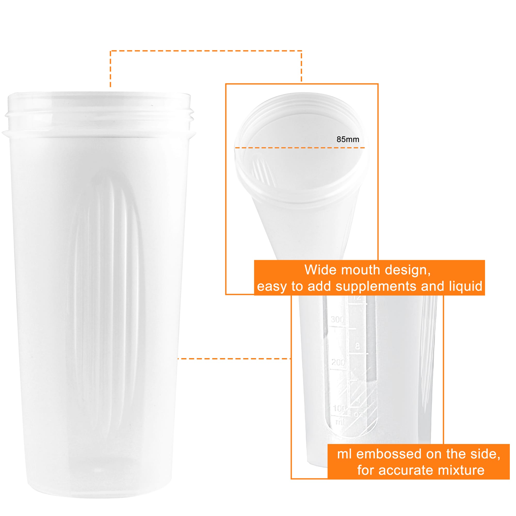 BPA Free Fitness Shaker Bottle with Loop 600ml