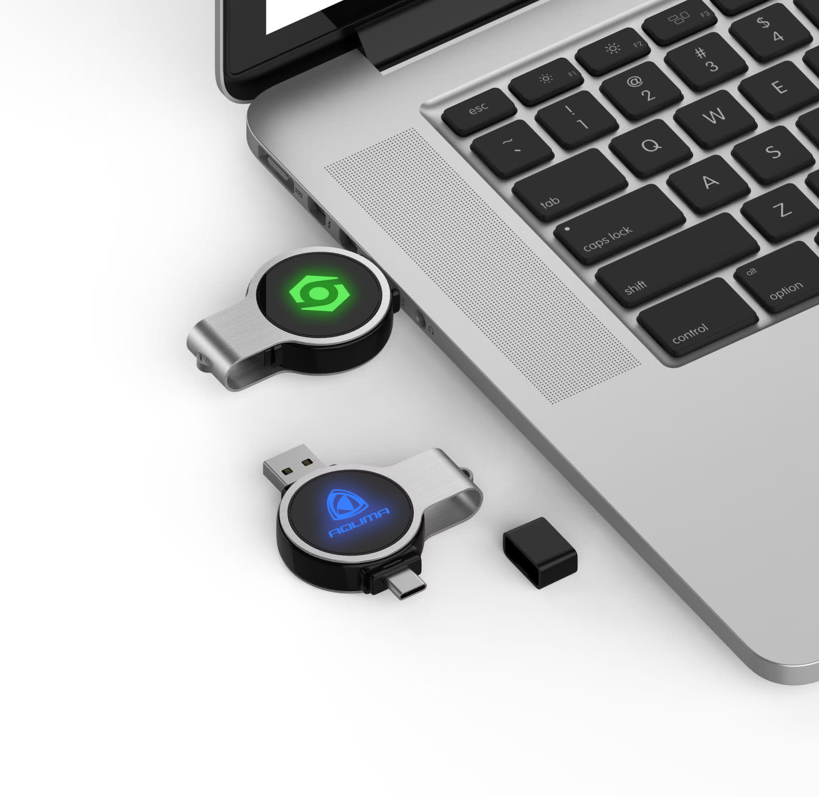 Double Ended Swivel Lighting Logo Flash Drive