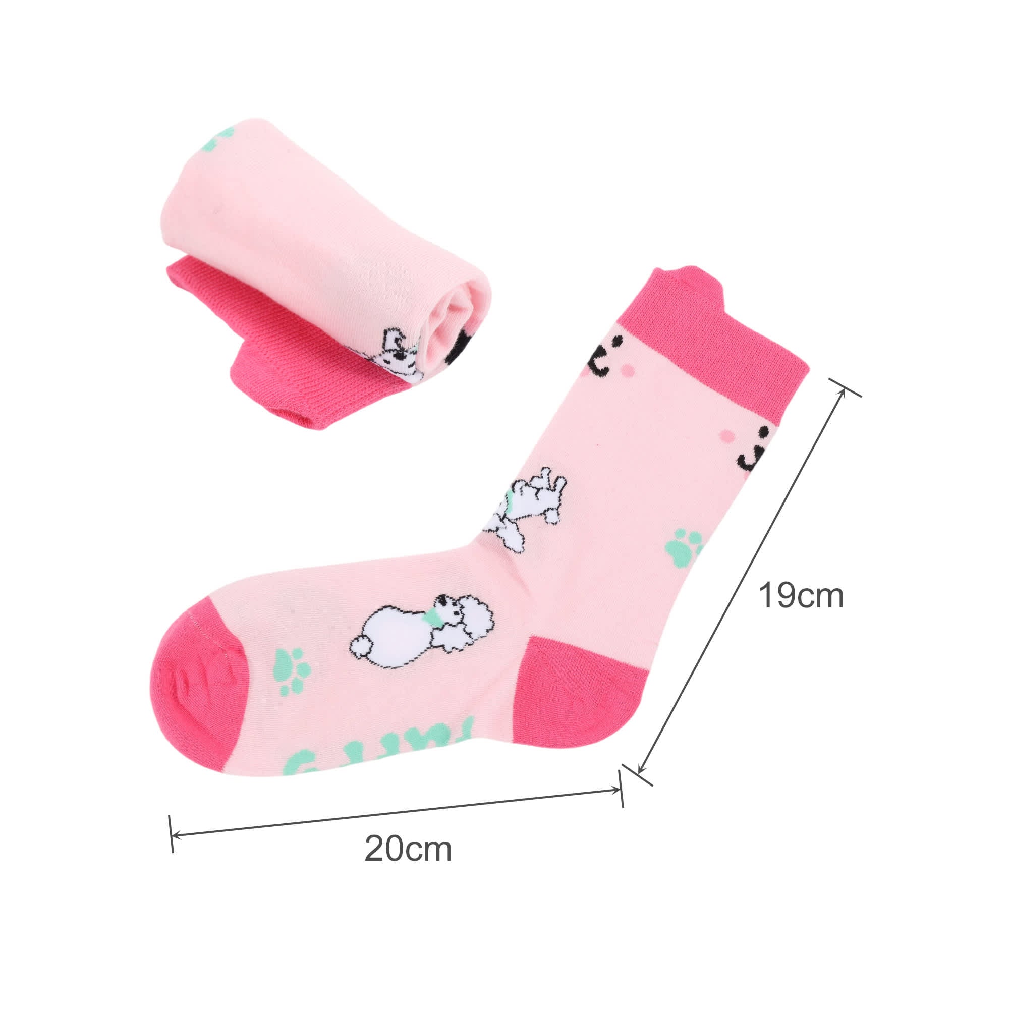 Ear Shaped Crew Custom Pattern Woven Socks