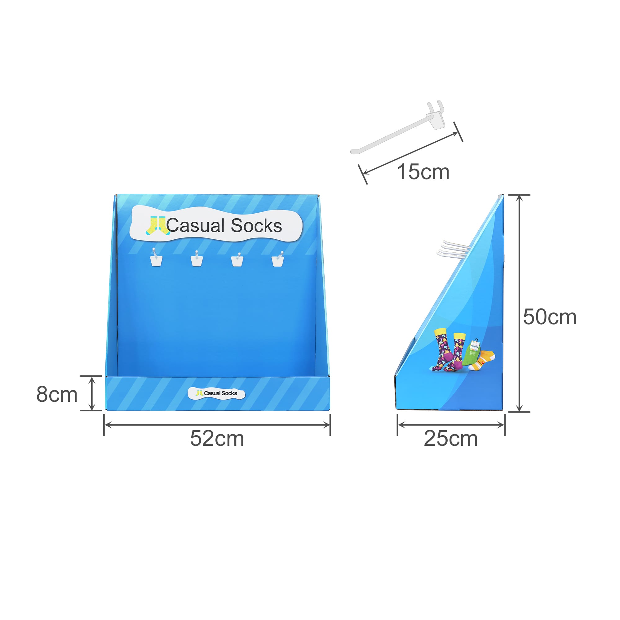 Corrugated Cardboard Counter Hooks Display