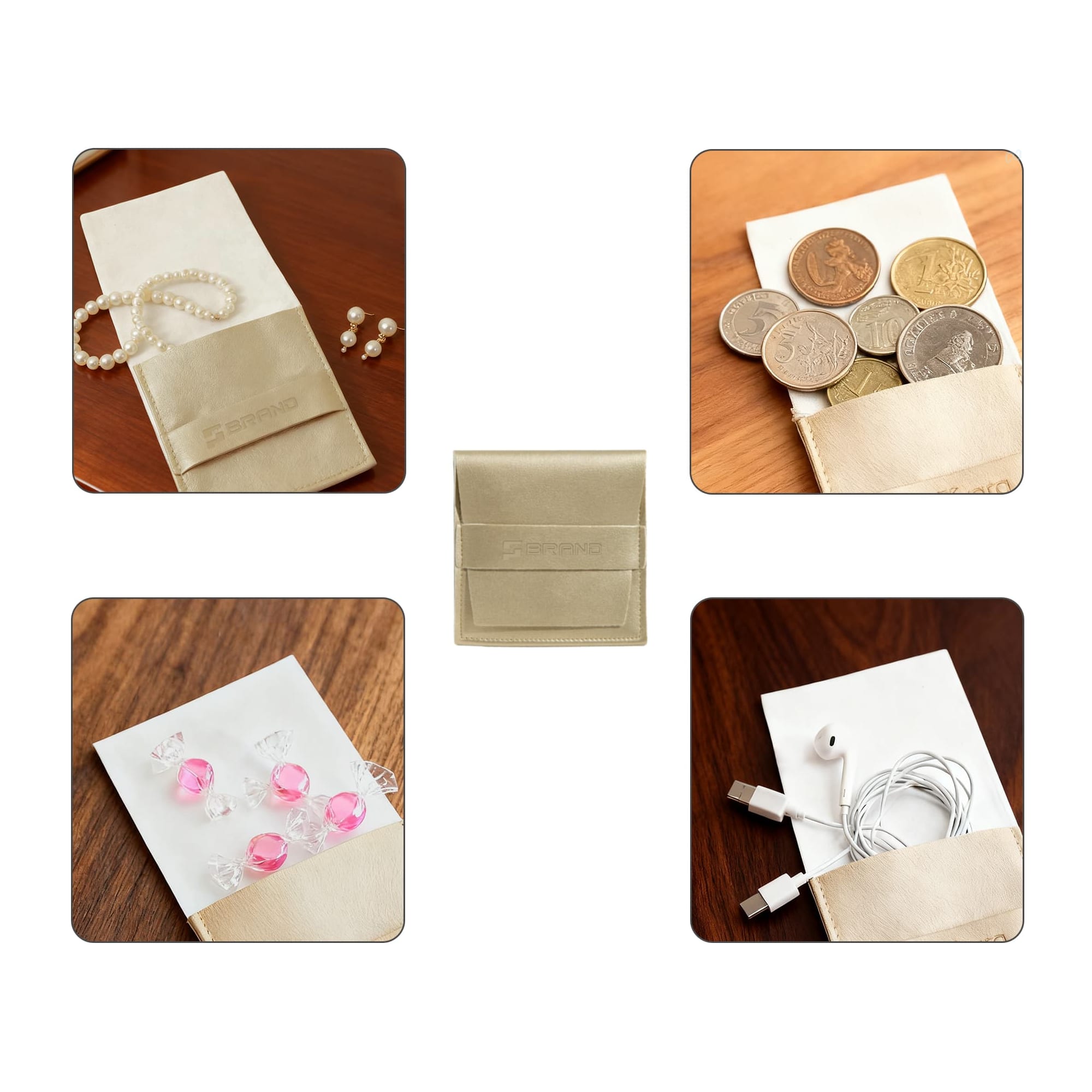 PU Leather Flip Jewellery Pouch