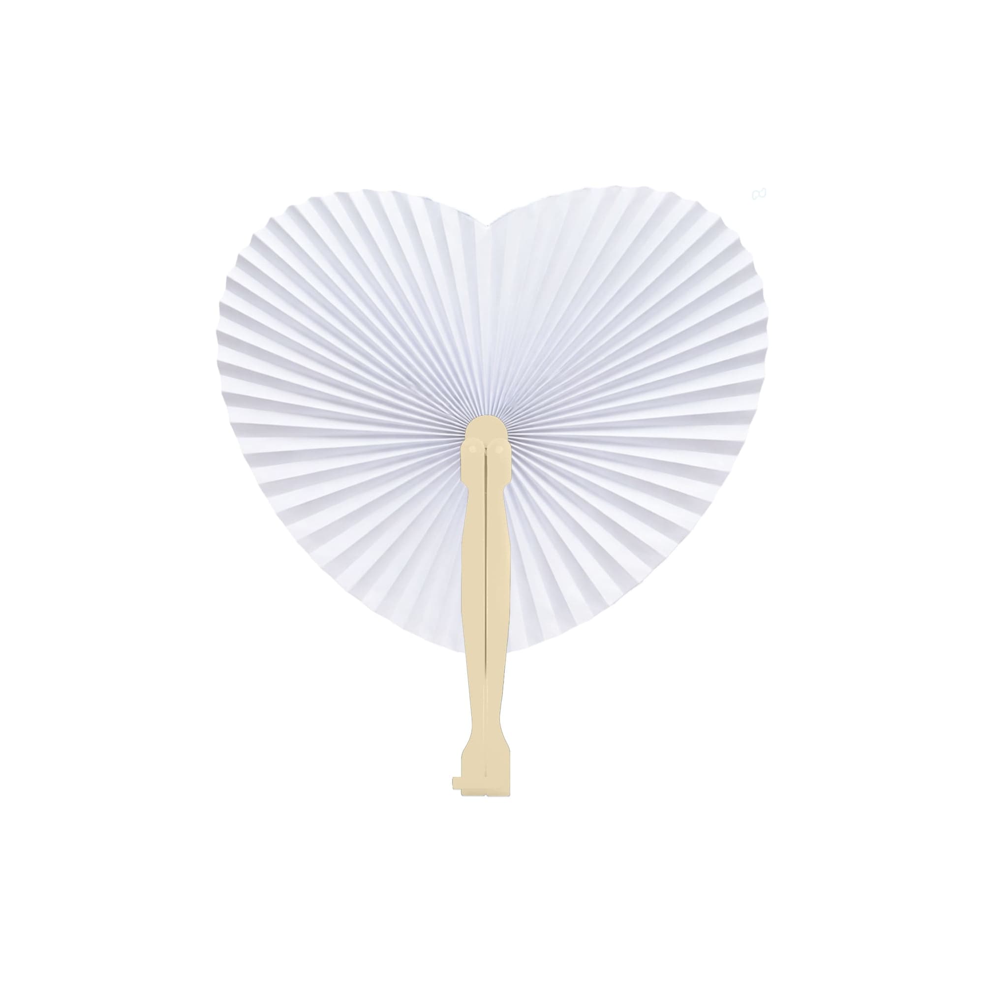 Heart Shape Plastic Handle Paper Fan