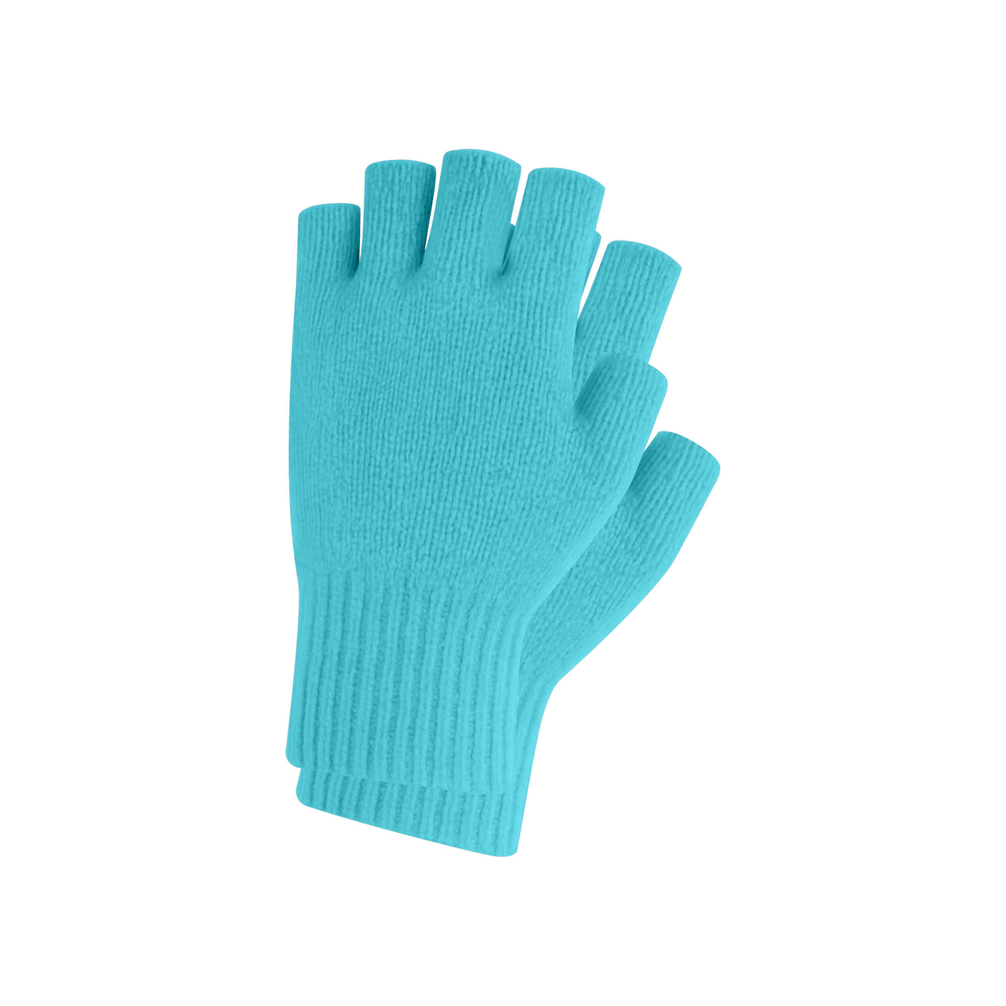 Adults Plain Knitted Fingerless Gloves with Woven Label