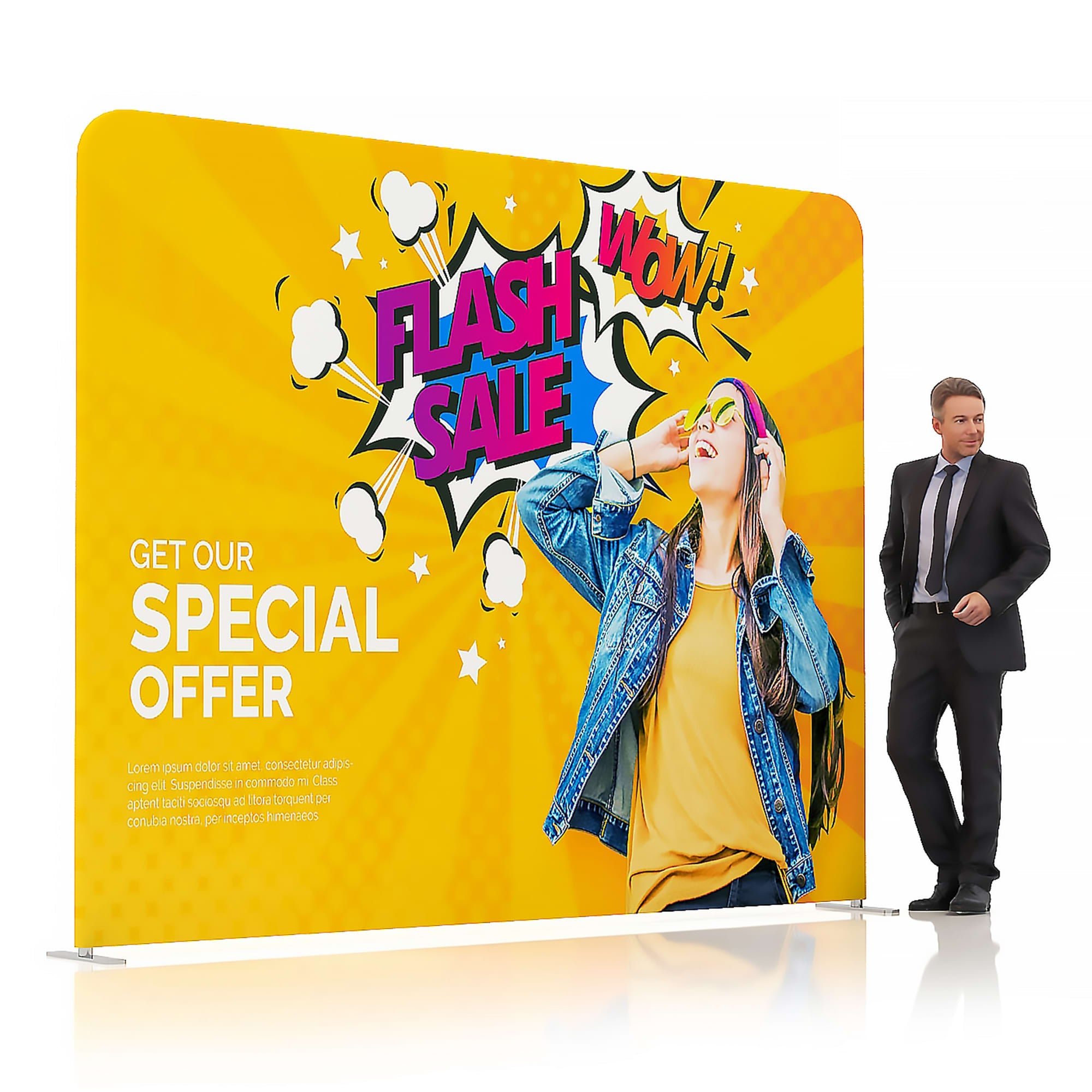 3m Straight Tension Fabric Display Wall
