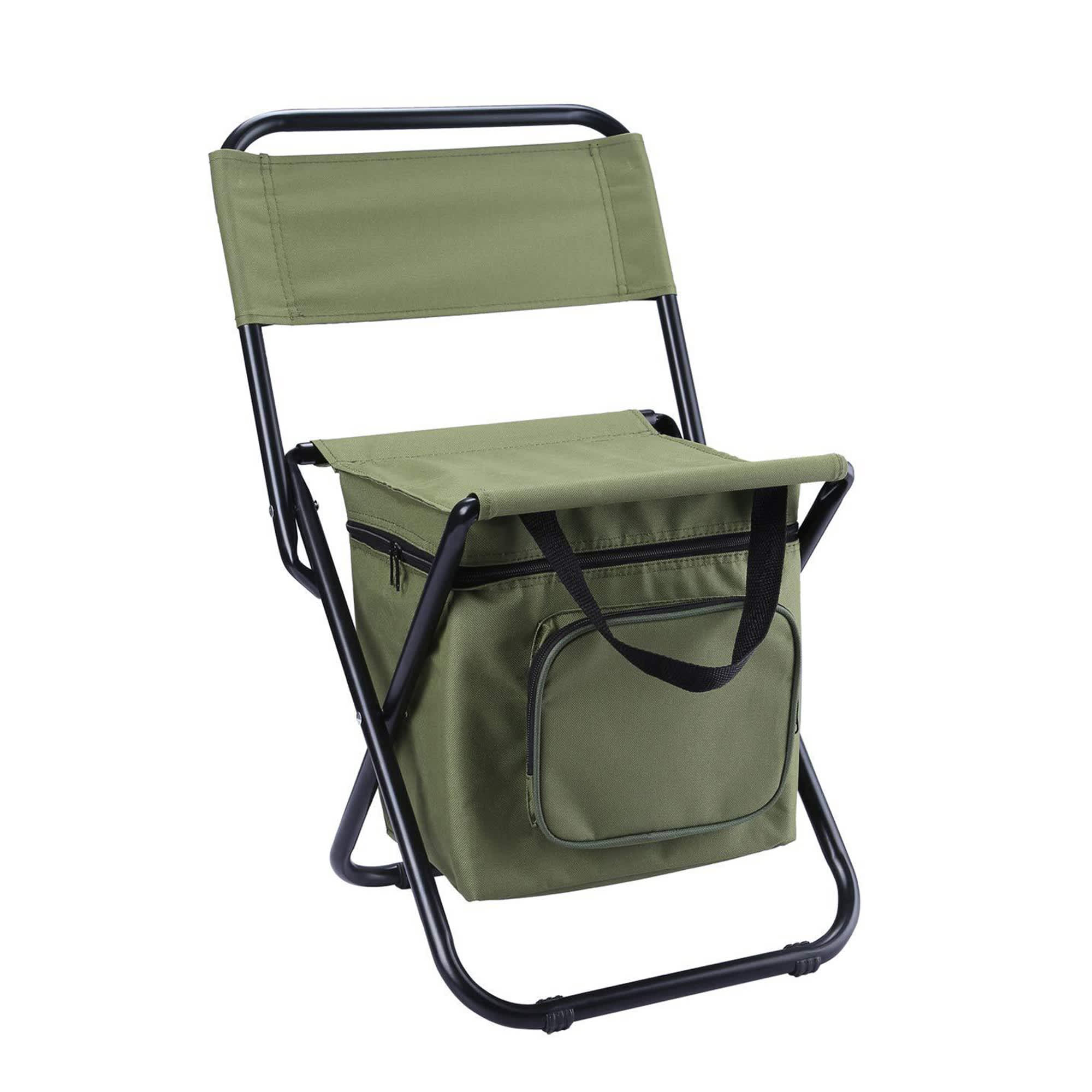 Adult Foldable Camping Chair with Cooler Bag