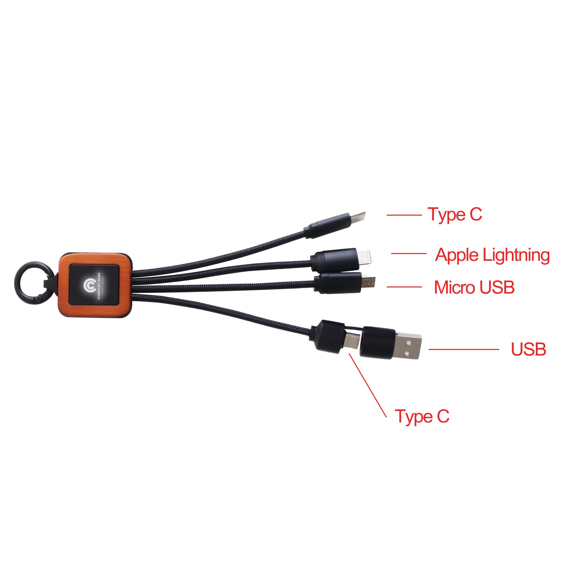 Light Up Charging Cable - Square Shape