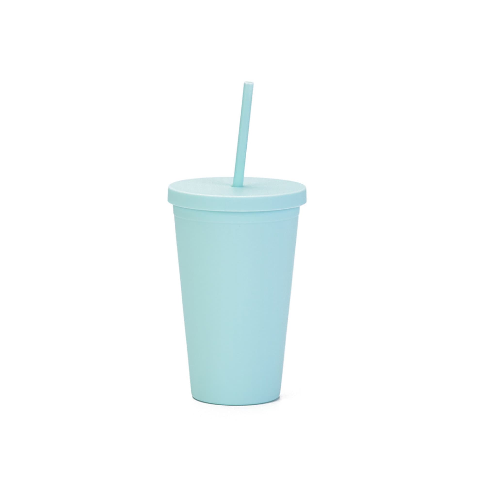 16oz Matte Plastic Cups with Lids & Straws