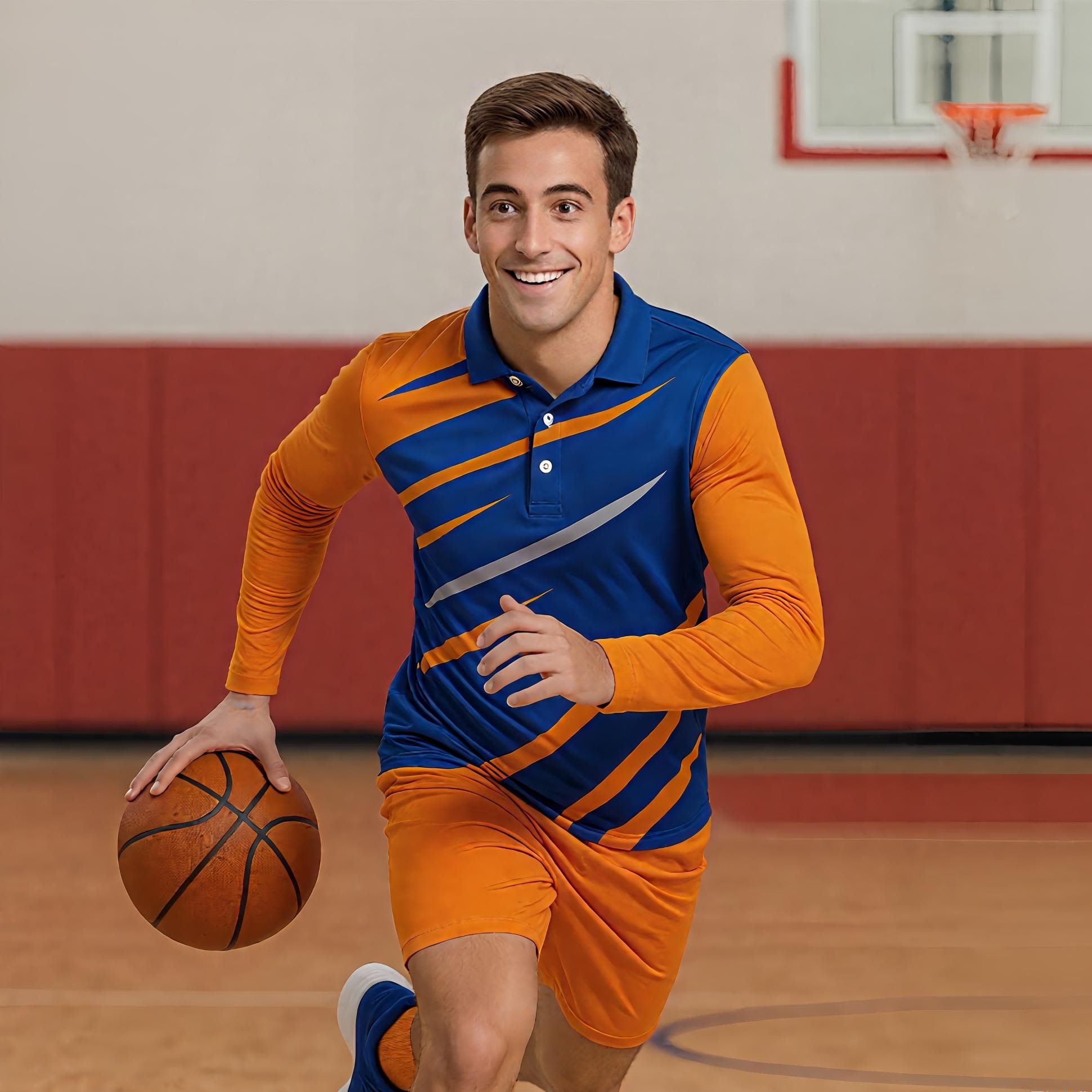 100% Poly Milk Silk Sublimated Basic Long Sleeves POLO