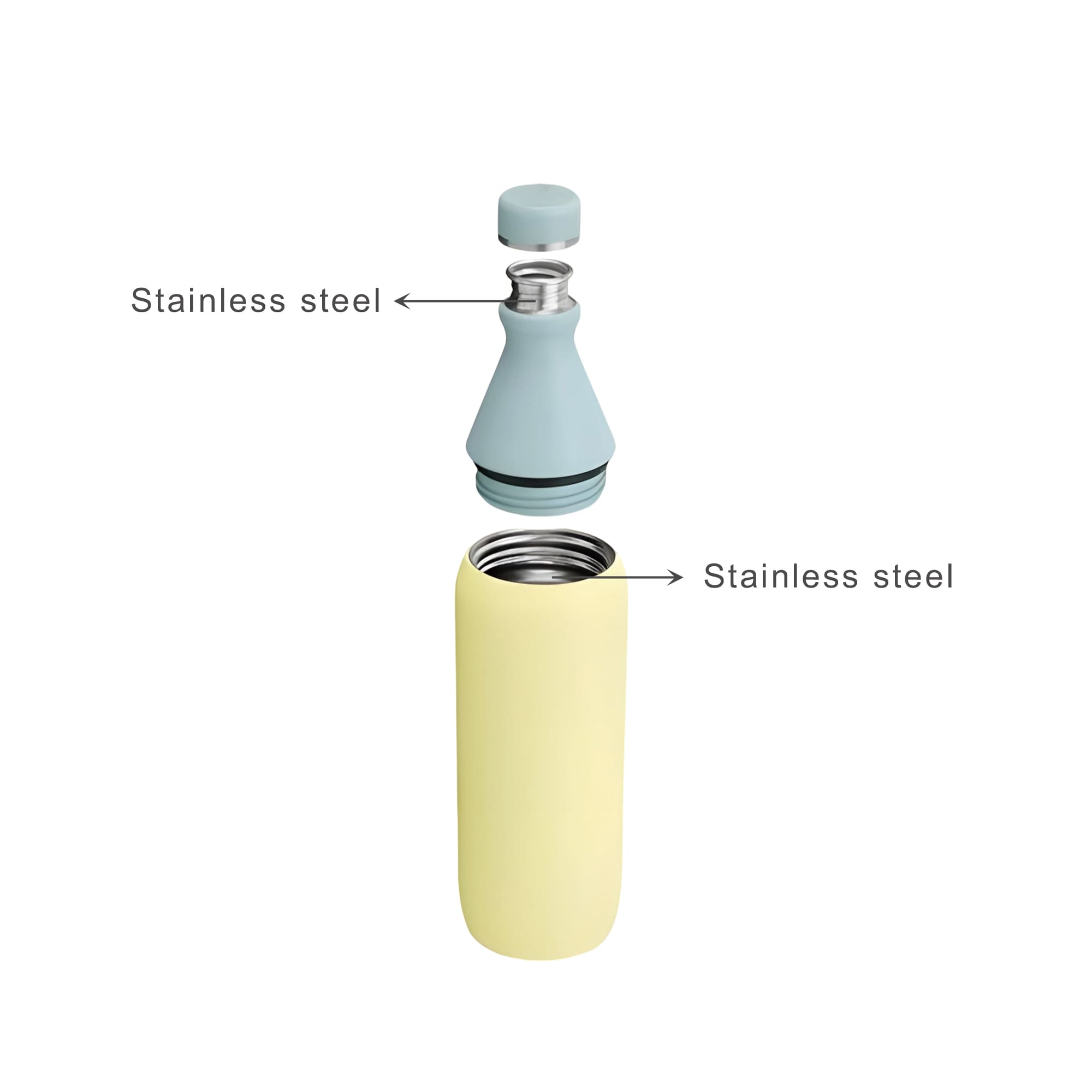600ML Stainless Steel 2 in 1 Double Wall Slim Bottle