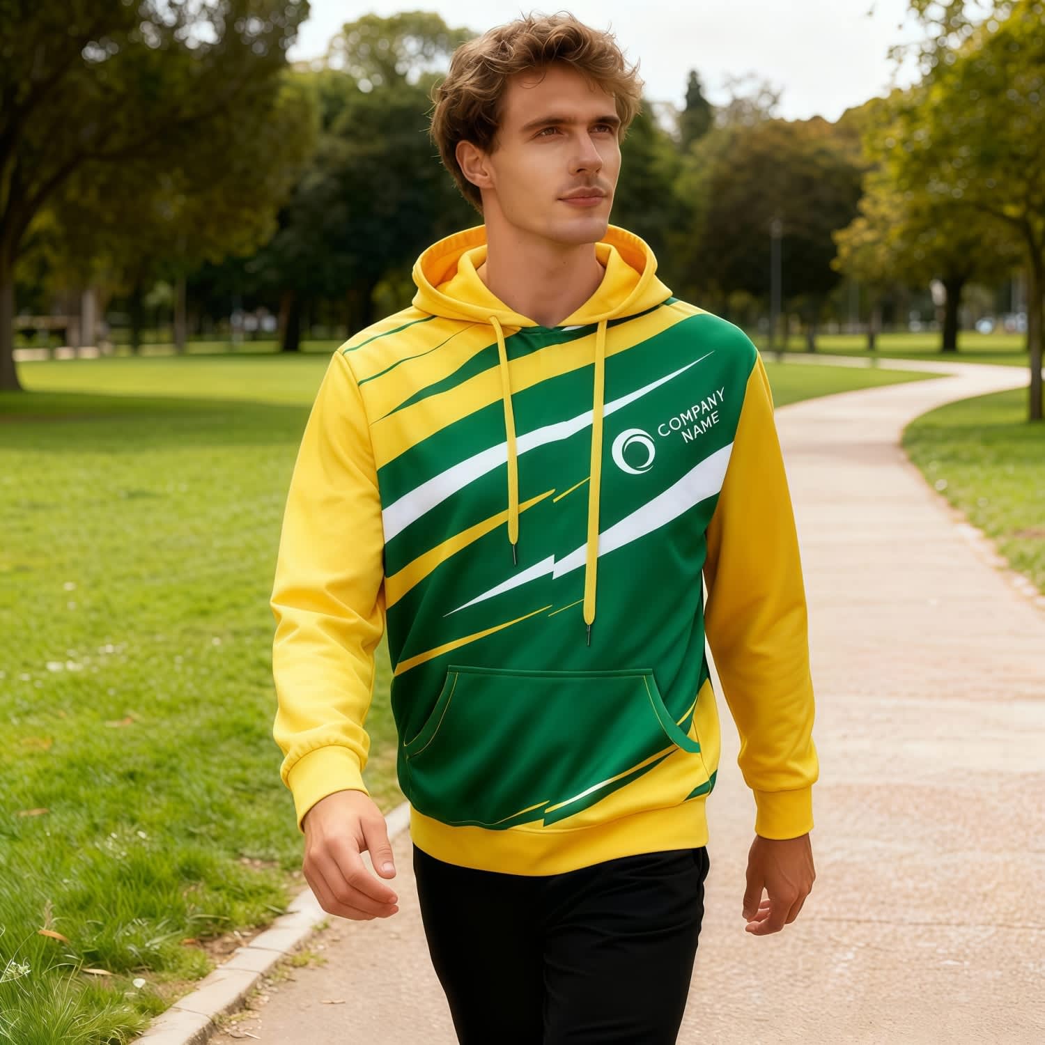 Unisex Adults Polyester Spandex Sublimated Hoodie With Pocket