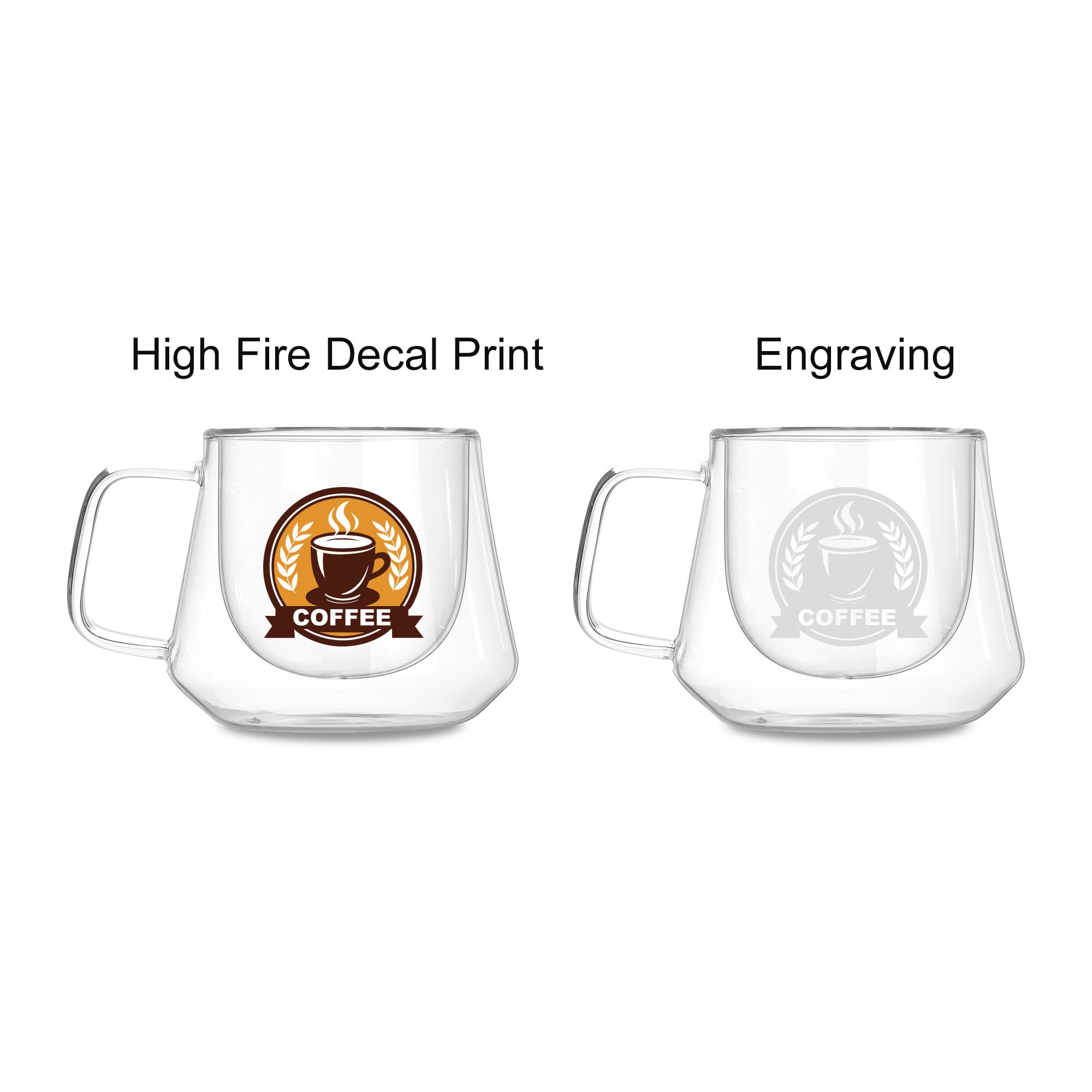Diamond Double Wall Glass Mug