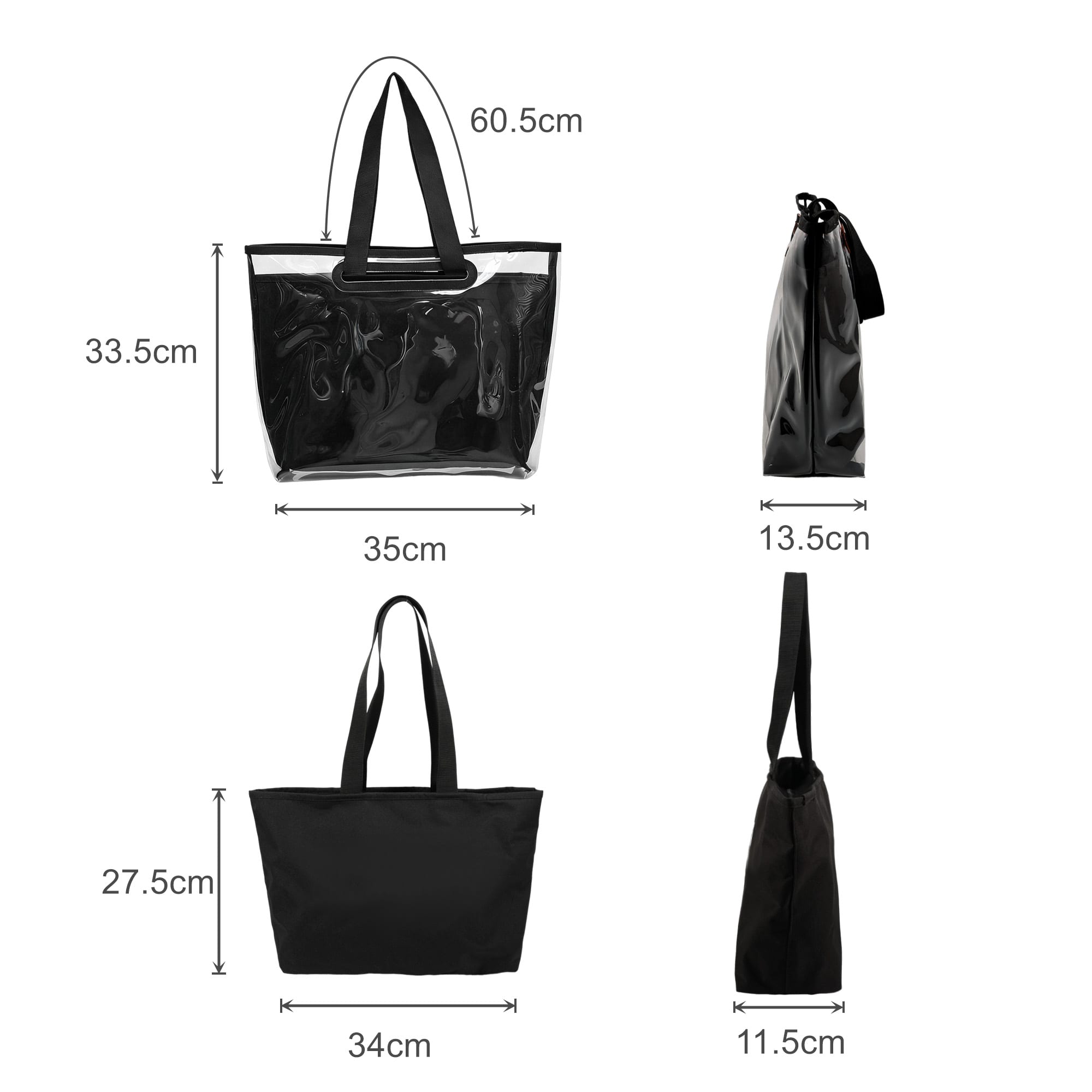 Tote Bag With Detachable PVC Cover