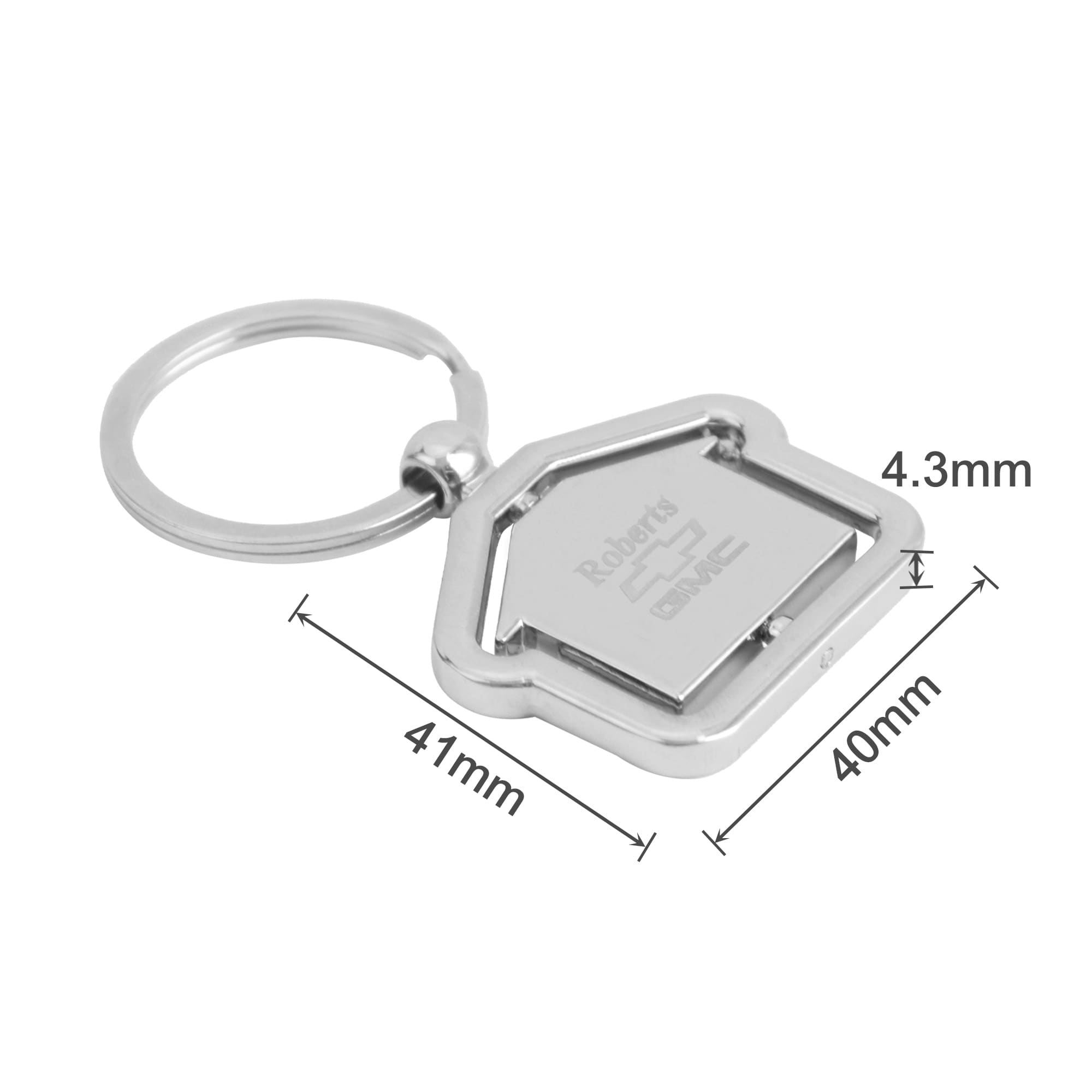 Spinning House Metal Keyring