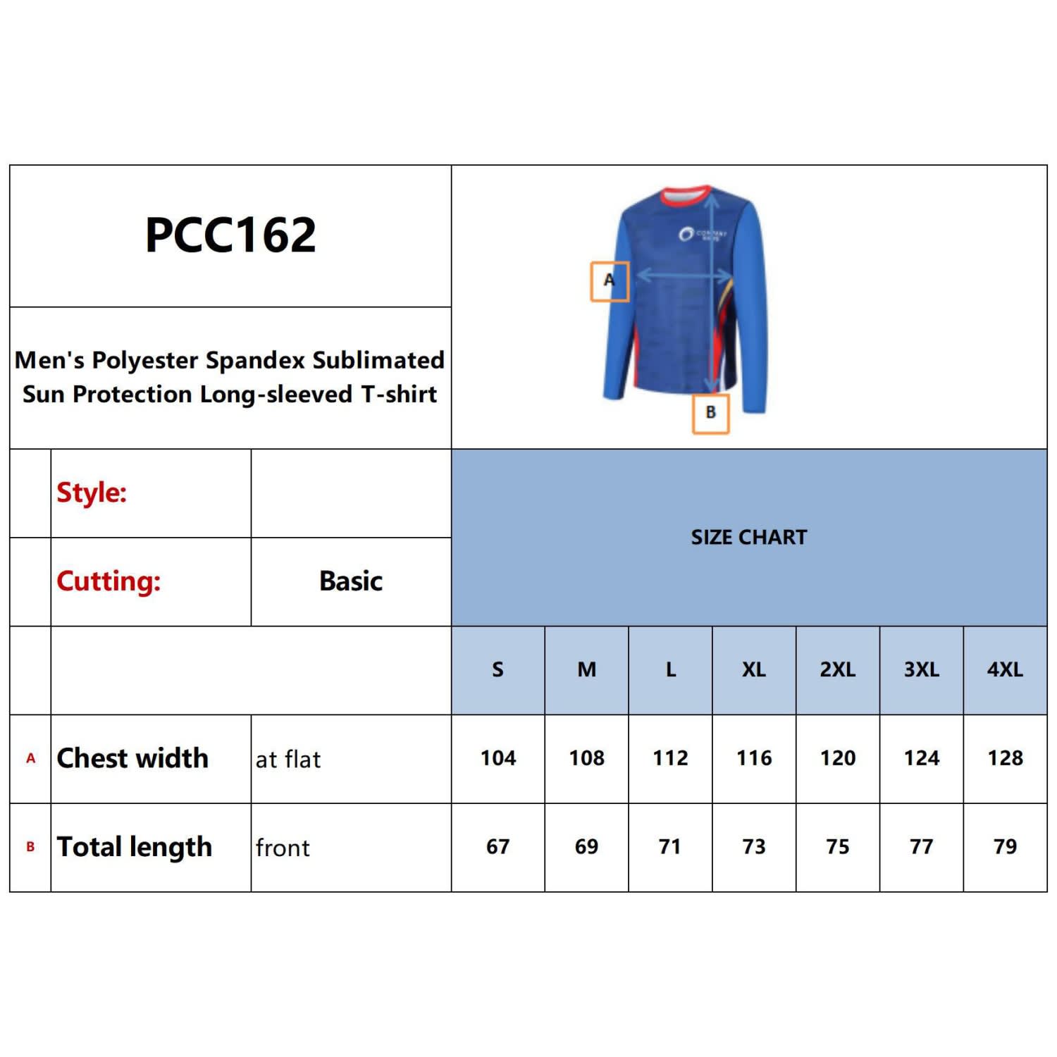 Men's Polyester Spandex Sublimated Sun Protection Long-sleeved T-shirt