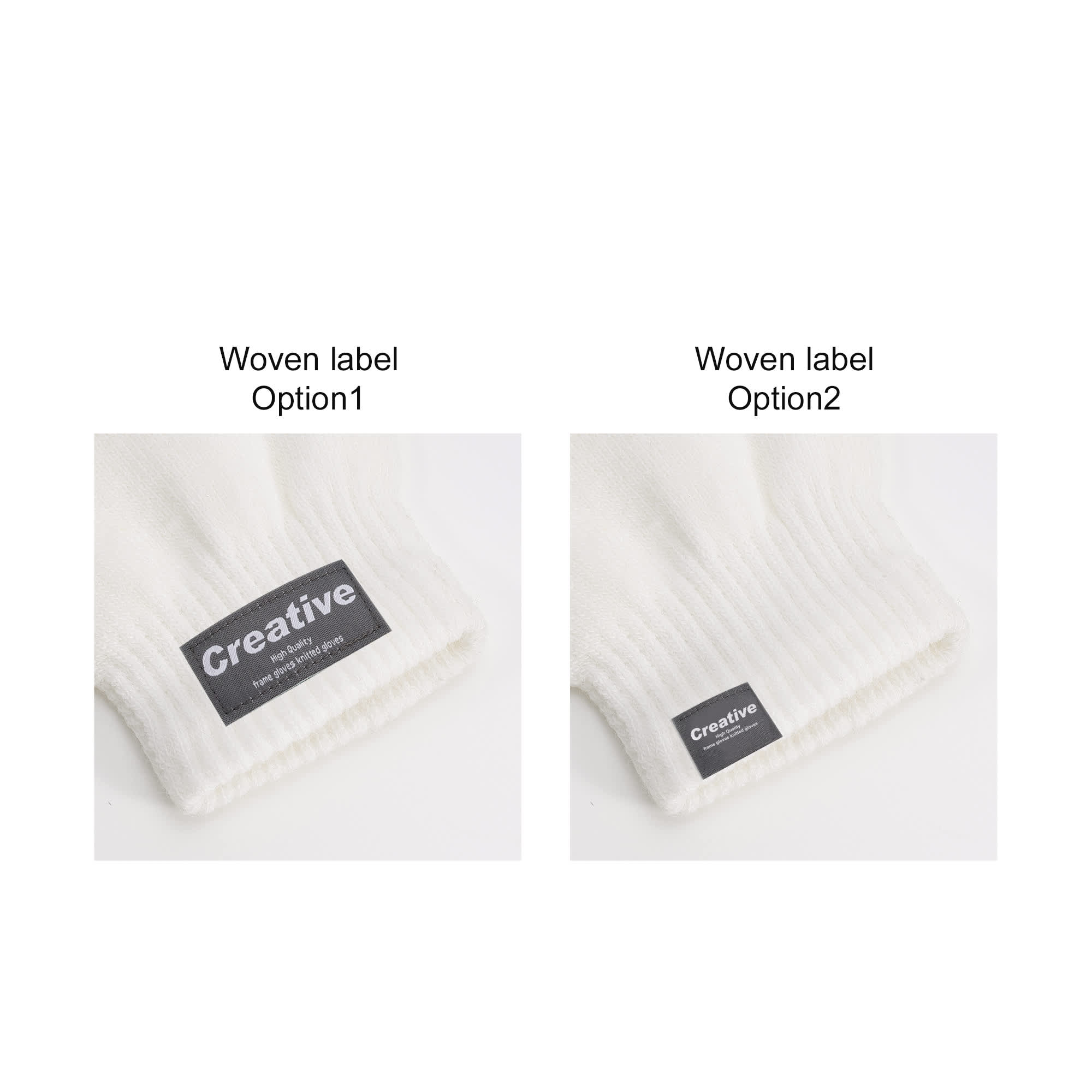 Kids Plain Knitted Gloves with Woven Label