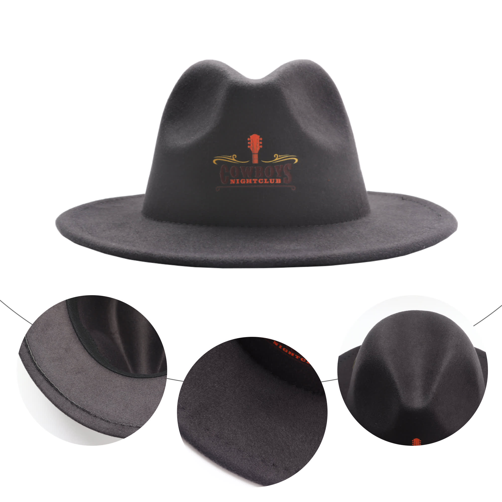 Felt Wide Brim Fedora Hat