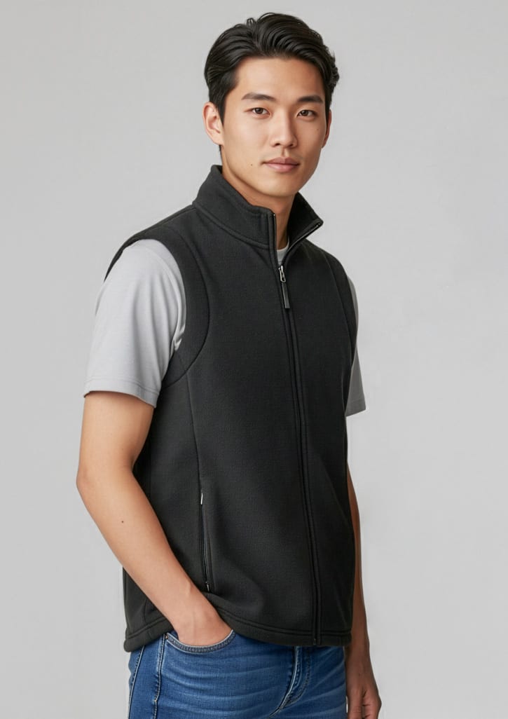 Mens Plain Micro Fleece Vest