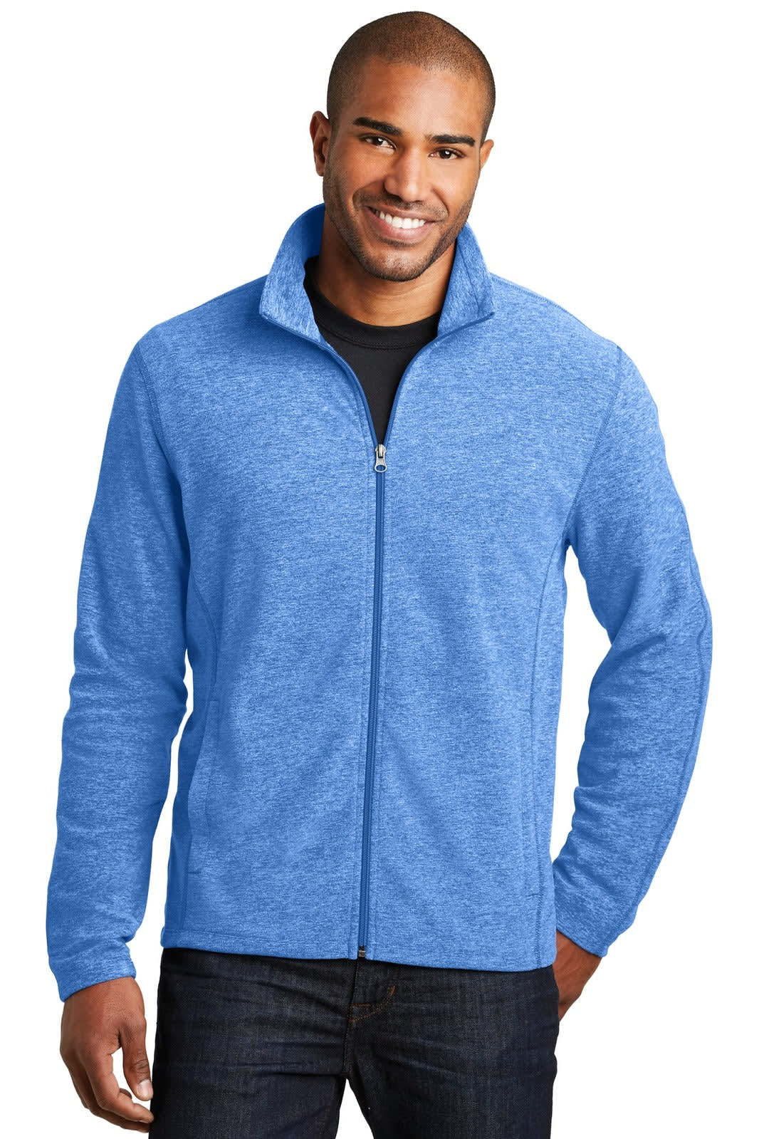 Port Authority Heather Microfleece Full-Zip Jacket