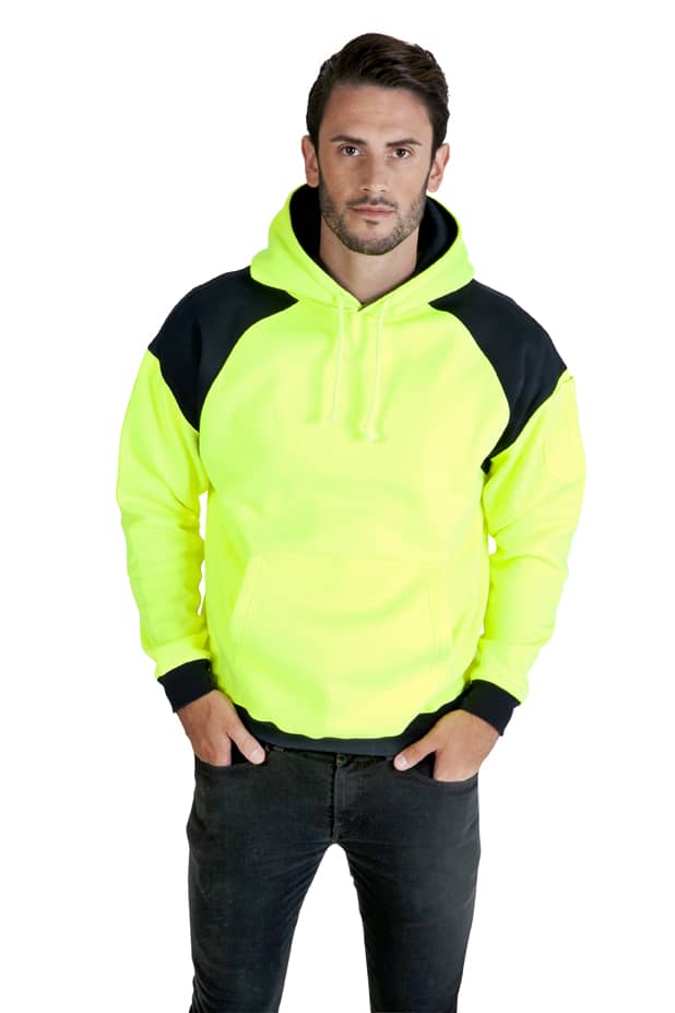 Men Shoulder Contrast Panel Hoodie - WORKWEAR