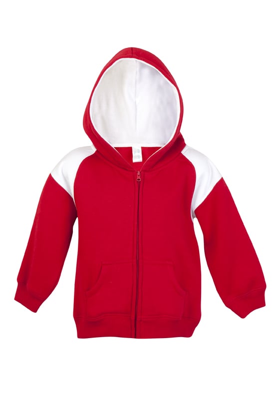 Kids Shoulder Contrast Panel Hoodies with Zipper