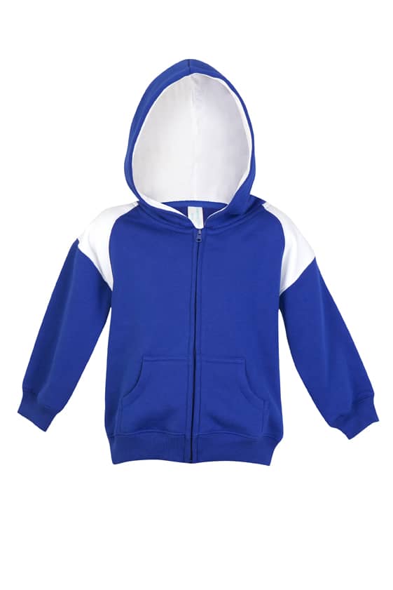 Kids Shoulder Contrast Panel Hoodies with Zipper