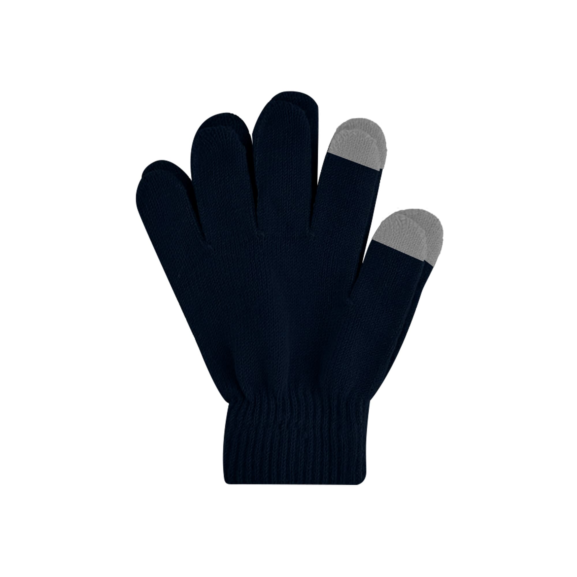 Adults Plain Knitted Gloves with Woven Label